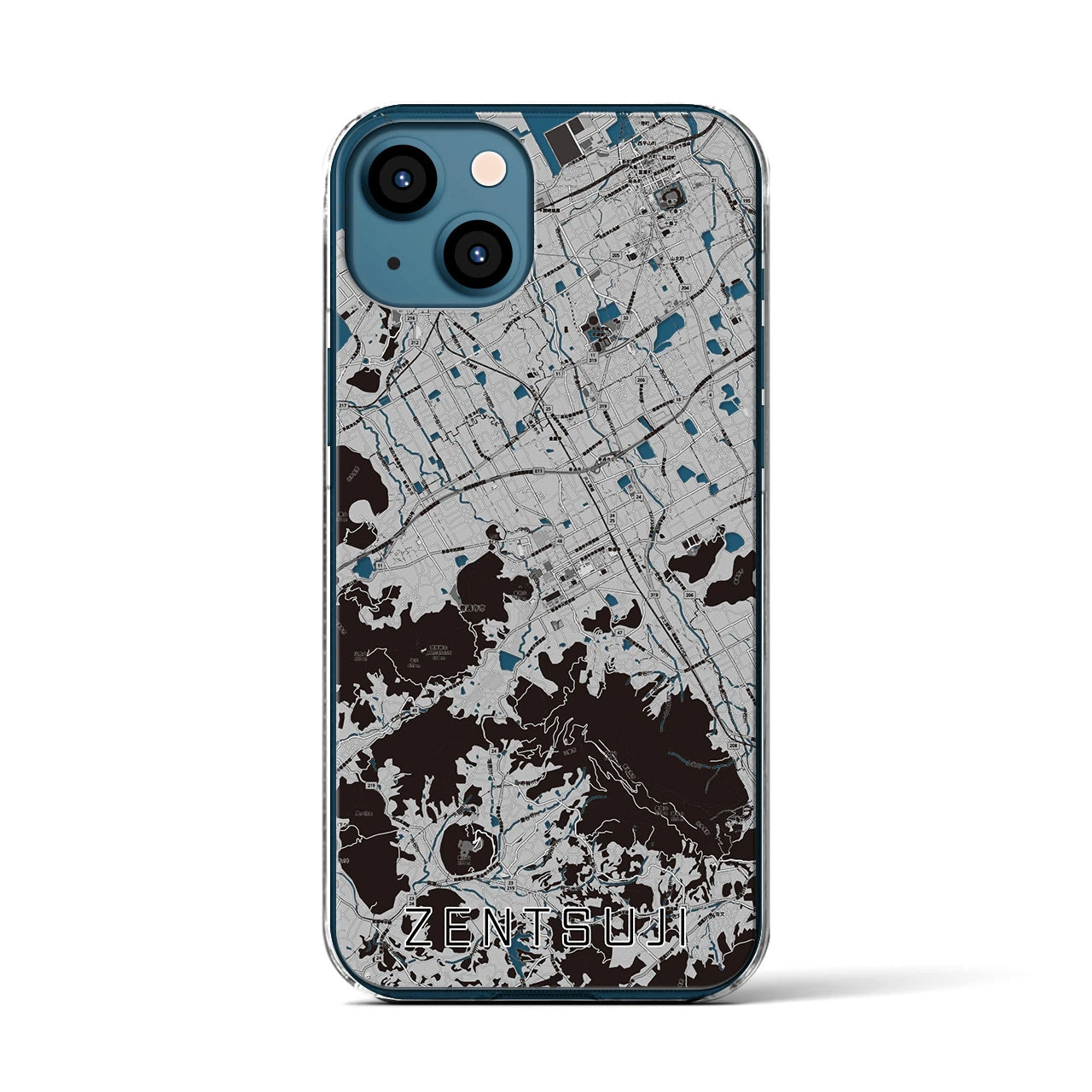 【善通寺(香川県)】地図柄iPhoneケース(クリアタイプ)