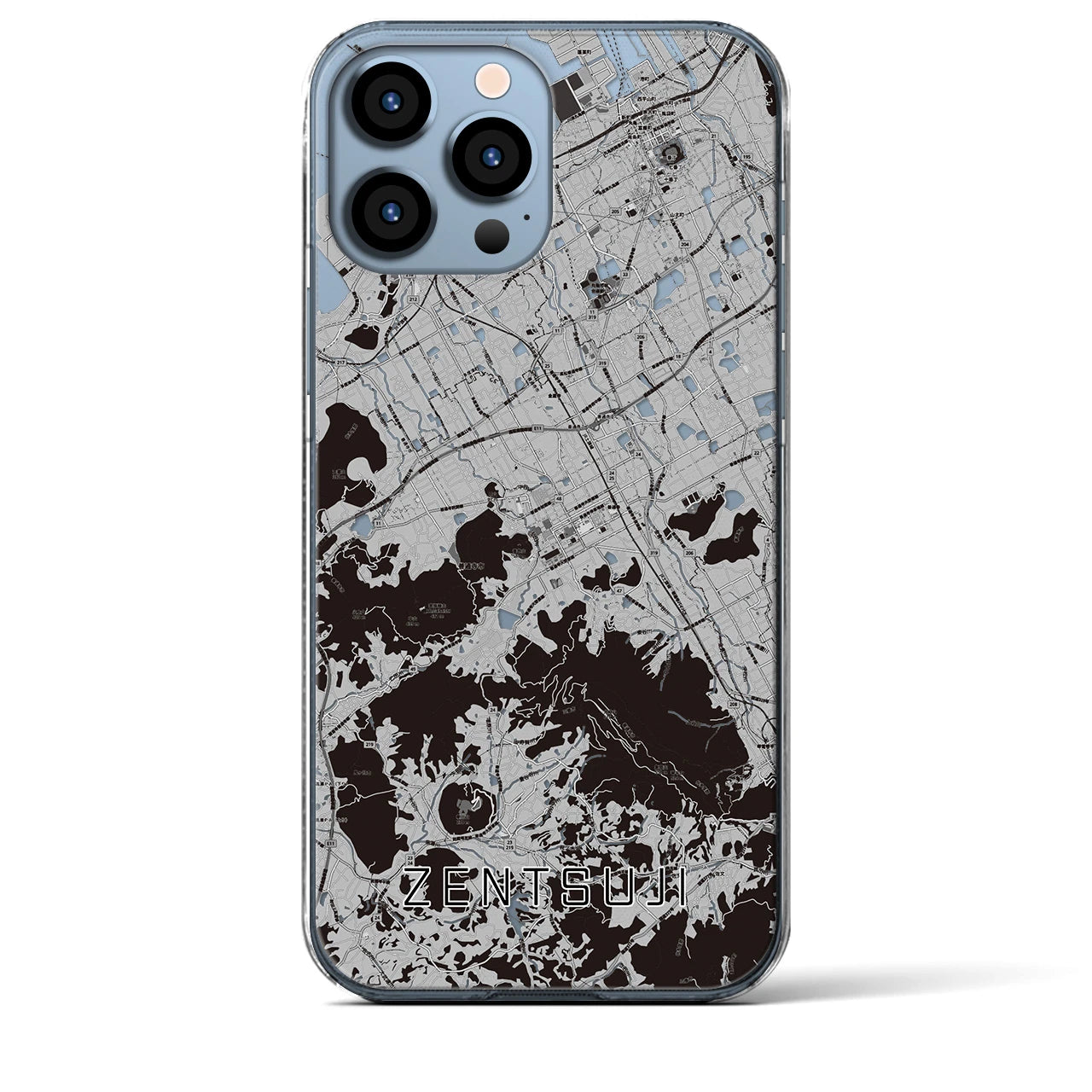 【善通寺(香川県)】地図柄iPhoneケース(クリアタイプ)