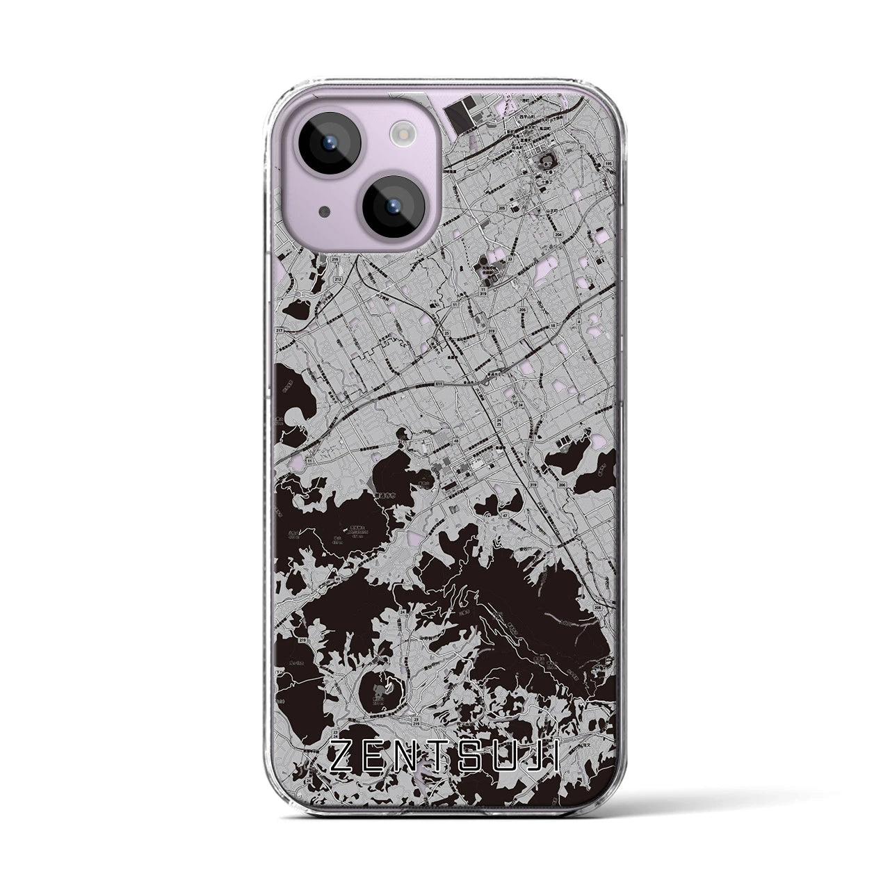 【善通寺(香川県)】地図柄iPhoneケース(クリアタイプ)