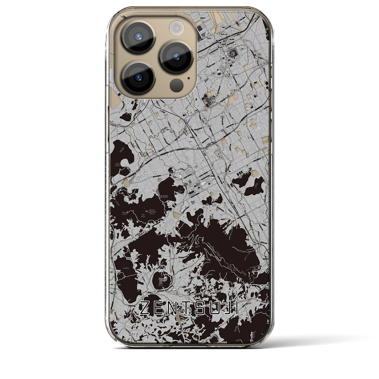 【善通寺(香川県)】地図柄iPhoneケース(クリアタイプ)