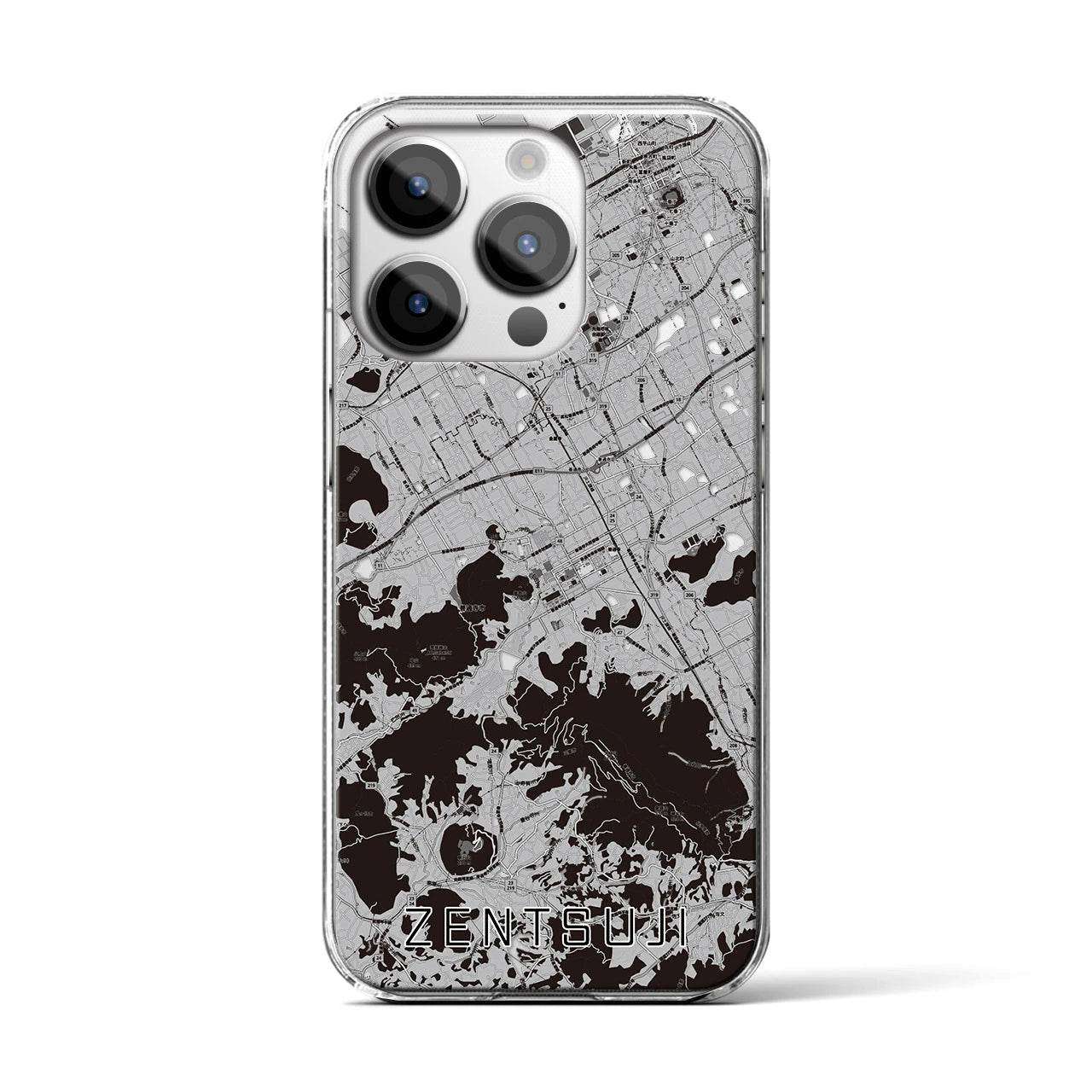 【善通寺(香川県)】地図柄iPhoneケース(クリアタイプ)