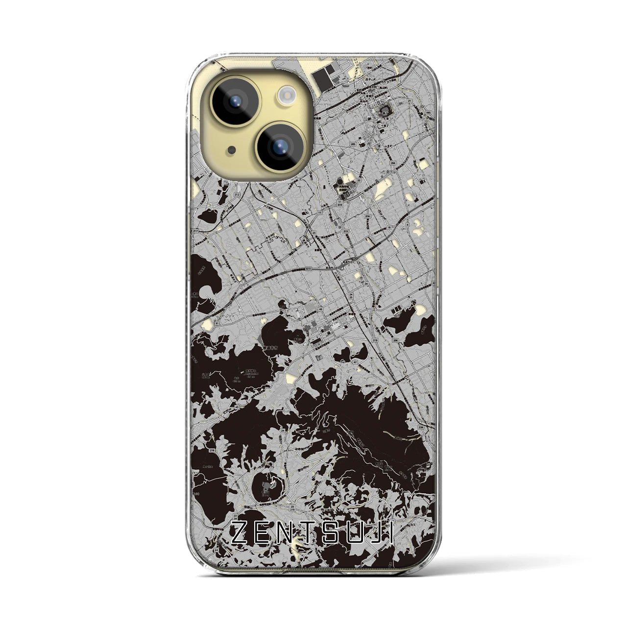 【善通寺(香川県)】地図柄iPhoneケース(クリアタイプ)