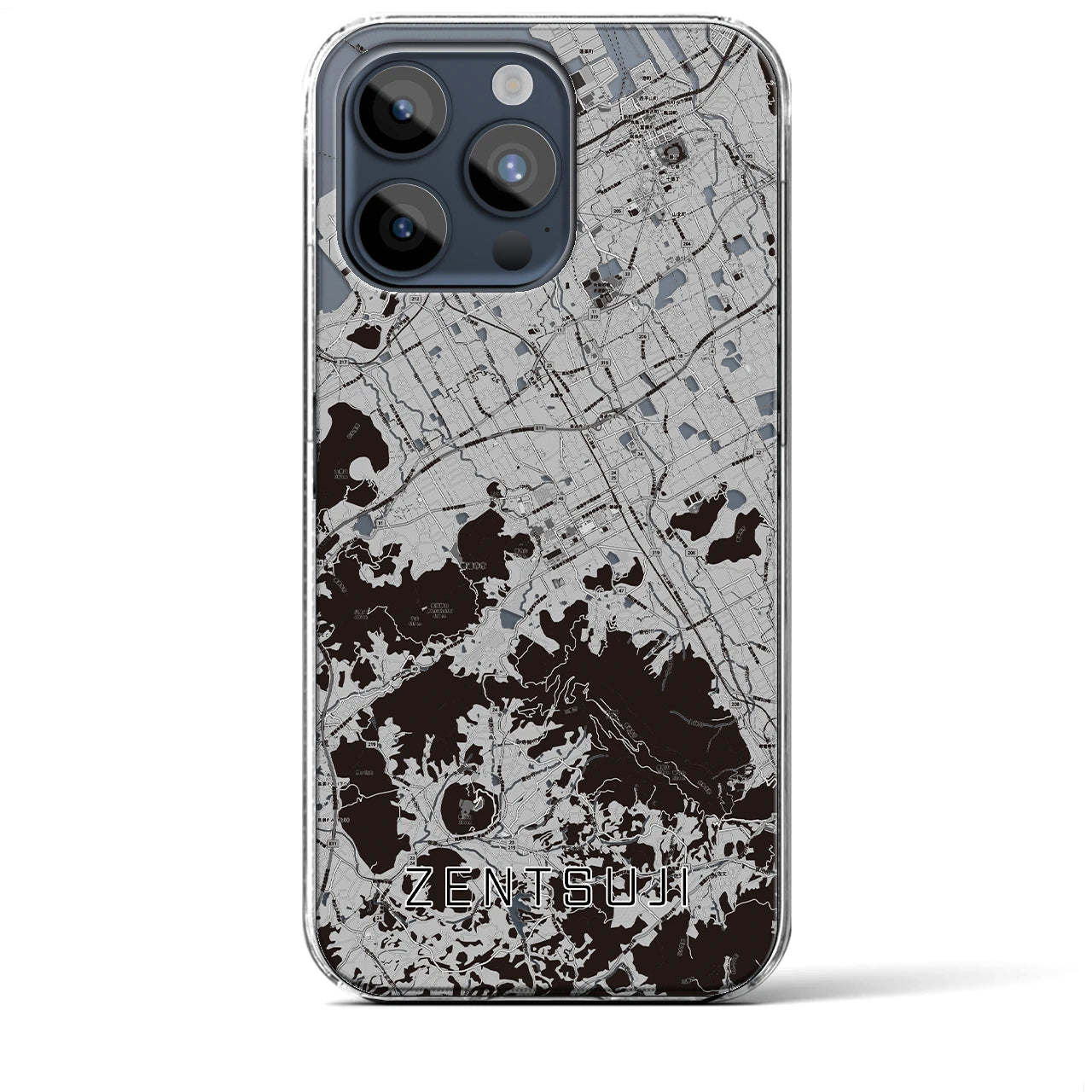 【善通寺(香川県)】地図柄iPhoneケース(クリアタイプ)