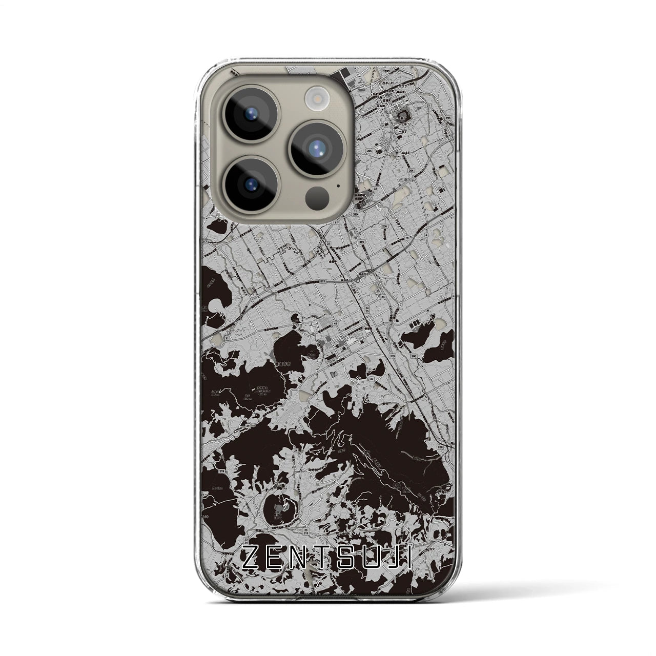 【善通寺(香川県)】地図柄iPhoneケース(クリアタイプ)