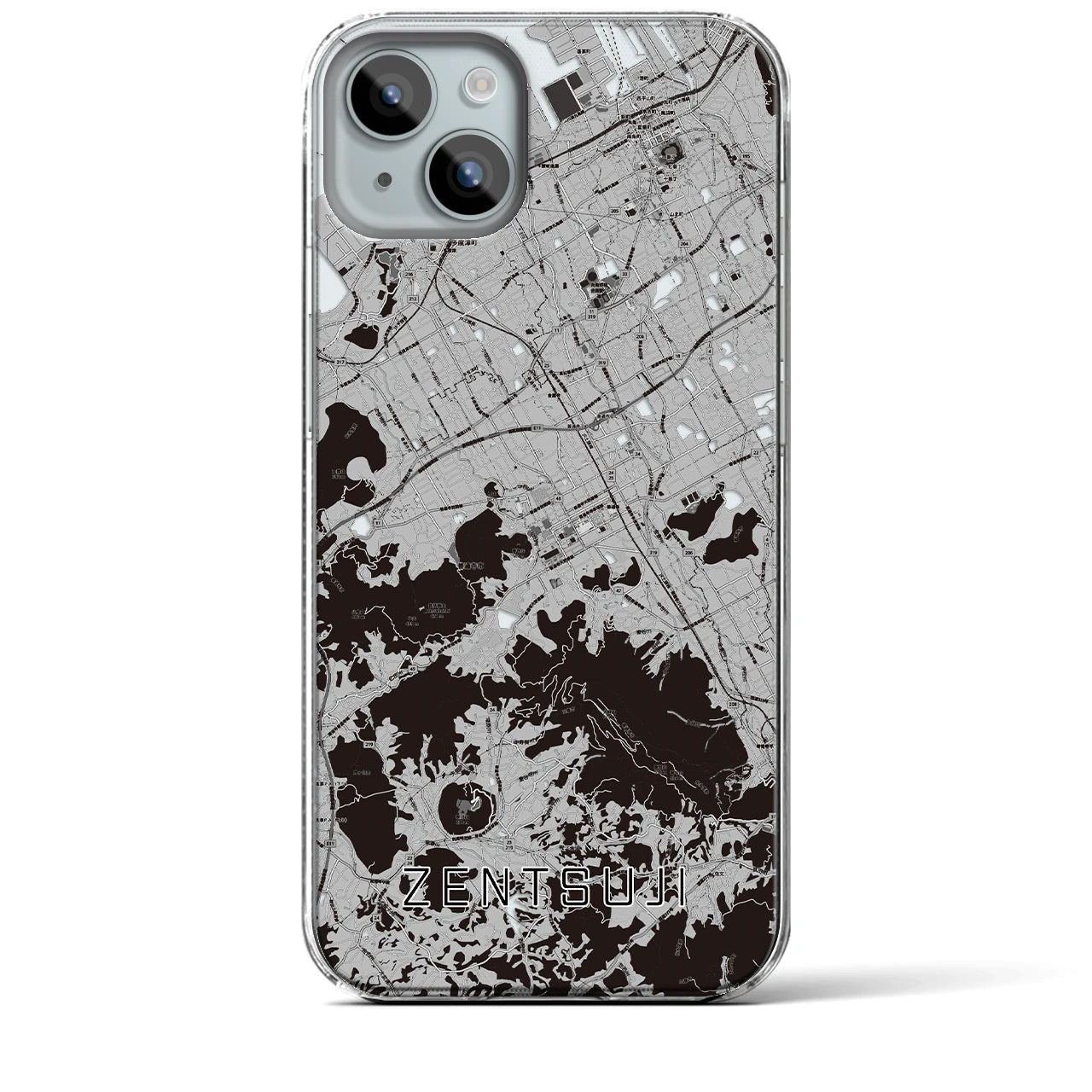 【善通寺(香川県)】地図柄iPhoneケース(クリアタイプ)