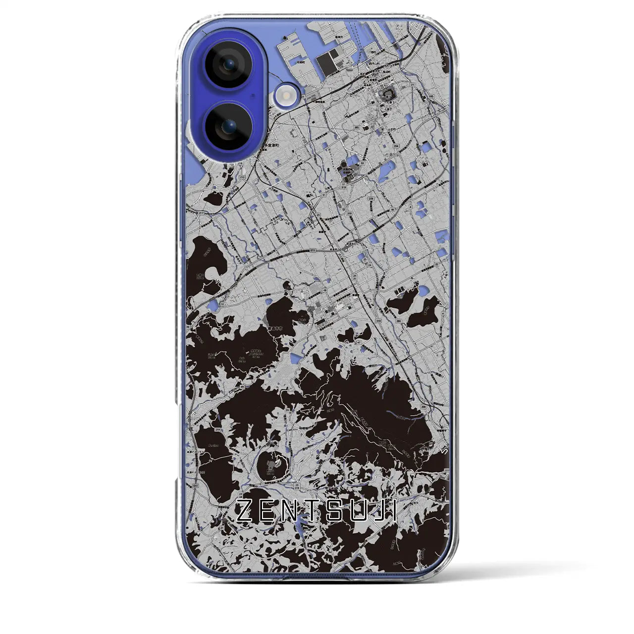 【善通寺(香川県)】地図柄iPhoneケース(クリアタイプ)