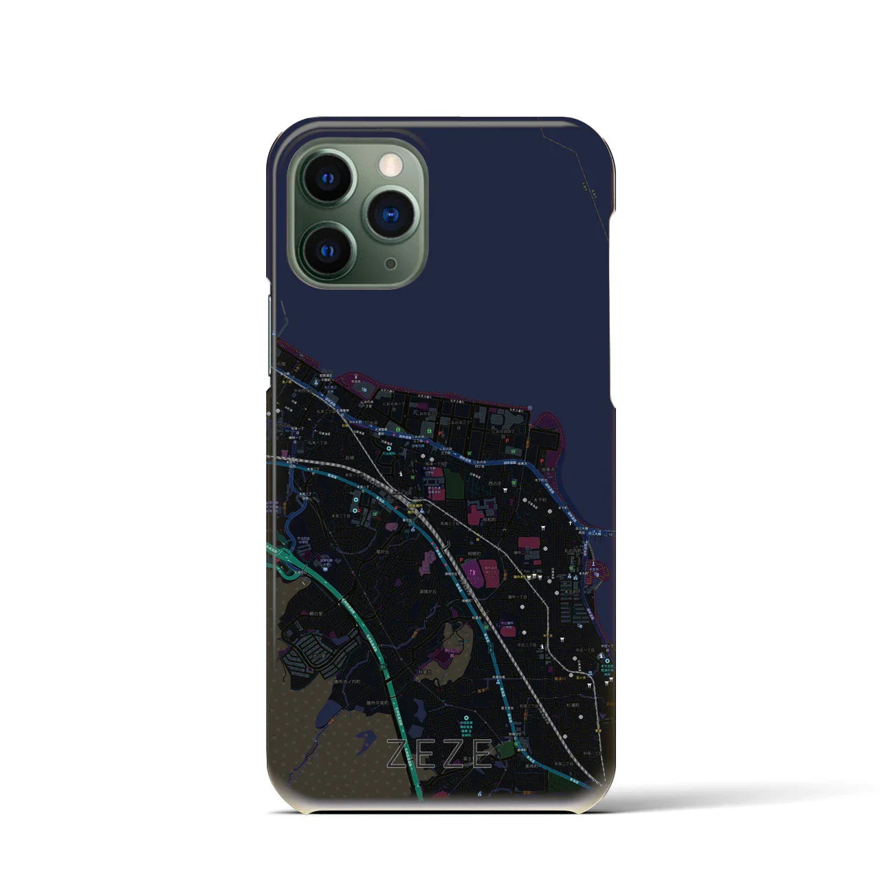 【膳所(滋賀県)】地図柄iPhoneケース(バックカバータイプ)