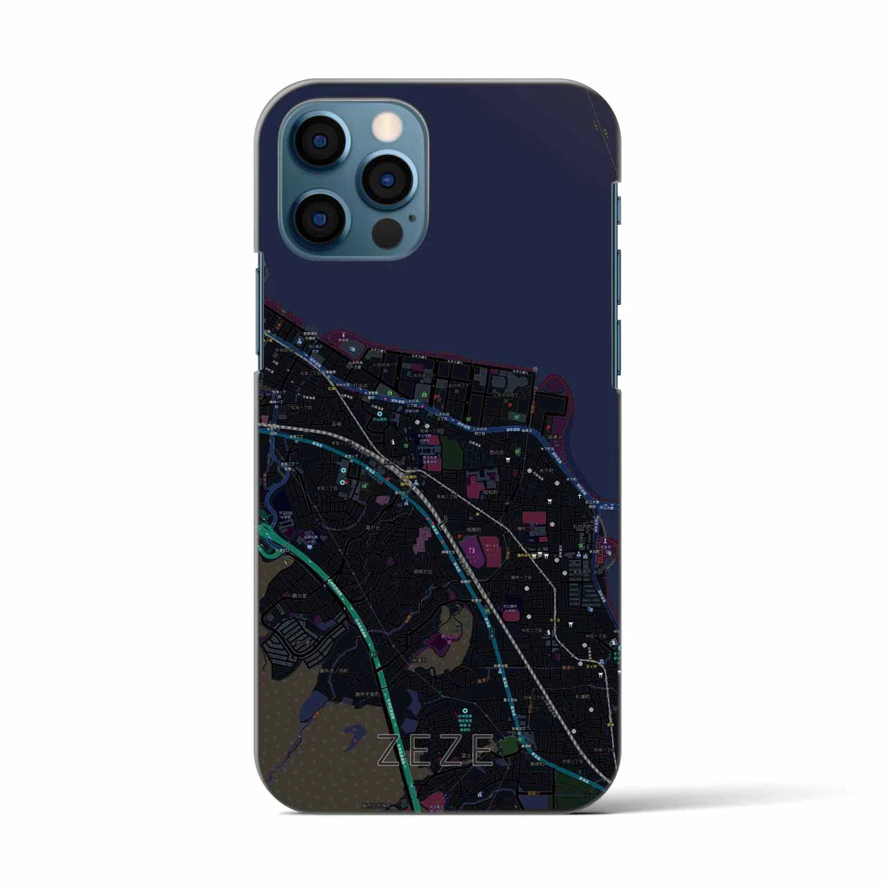 【膳所(滋賀県)】地図柄iPhoneケース(バックカバータイプ)