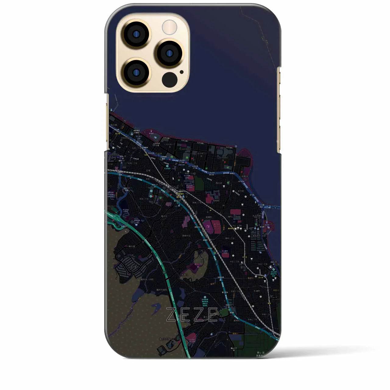 【膳所(滋賀県)】地図柄iPhoneケース(バックカバータイプ)