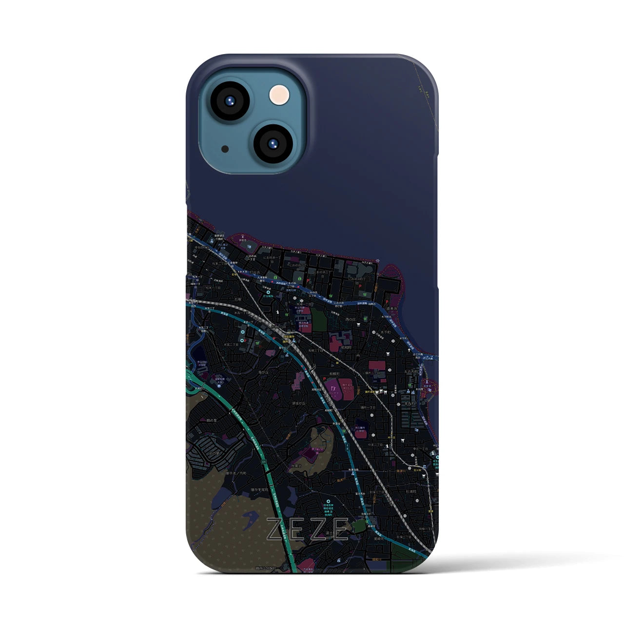 【膳所(滋賀県)】地図柄iPhoneケース(バックカバータイプ)