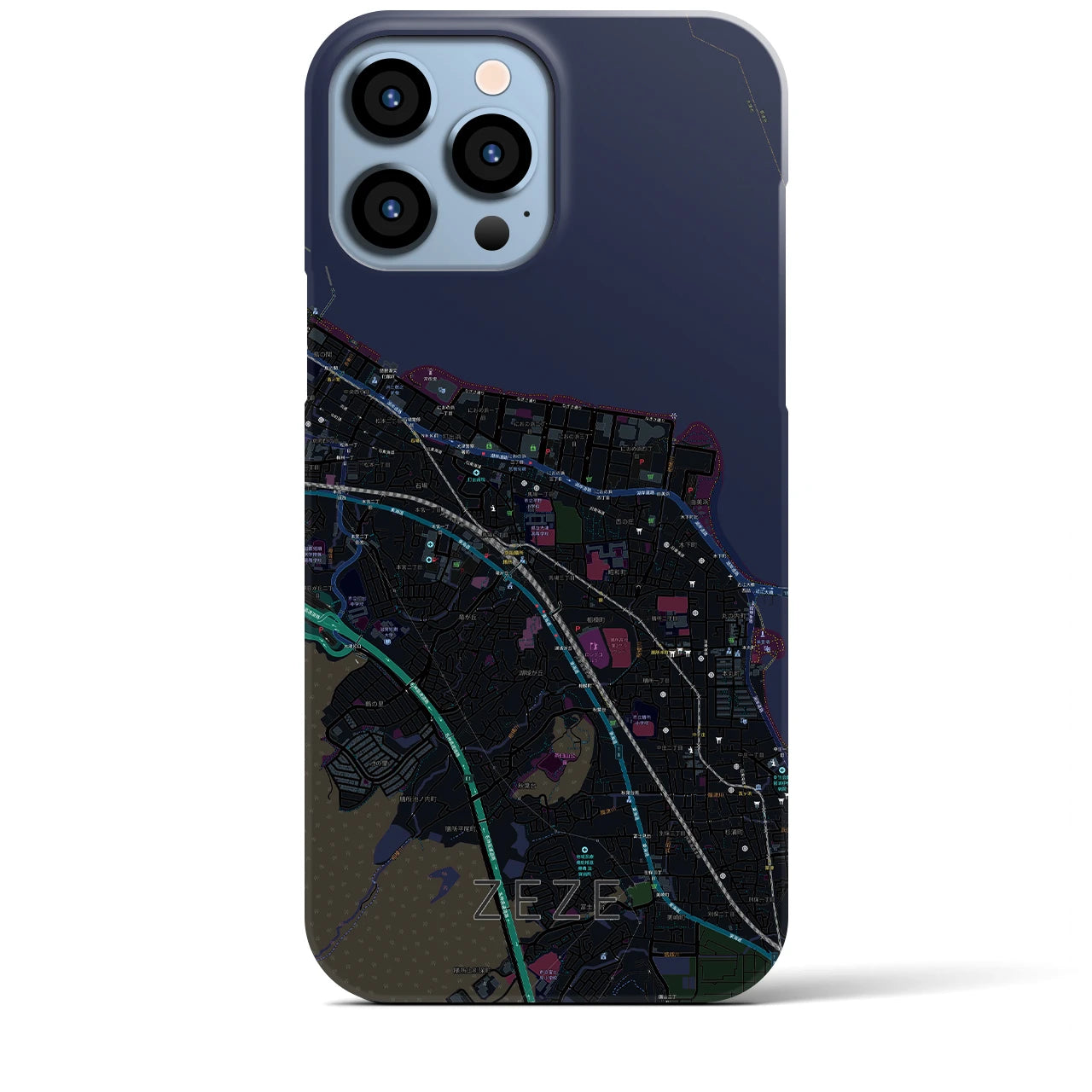 【膳所(滋賀県)】地図柄iPhoneケース(バックカバータイプ)