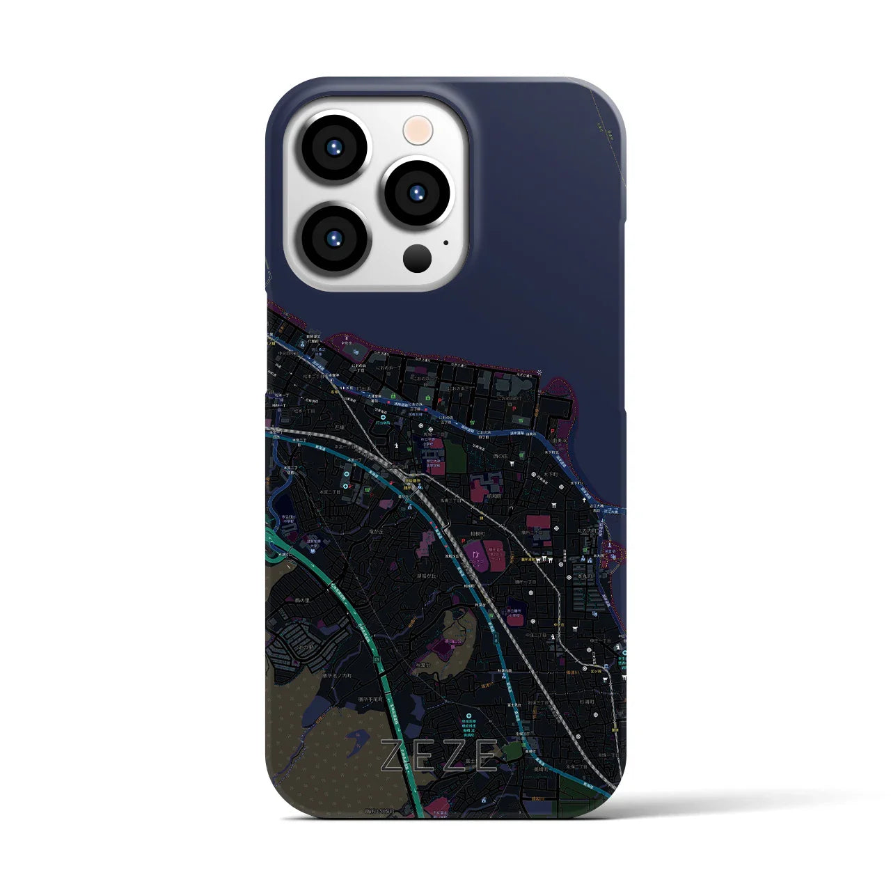 【膳所(滋賀県)】地図柄iPhoneケース(バックカバータイプ)