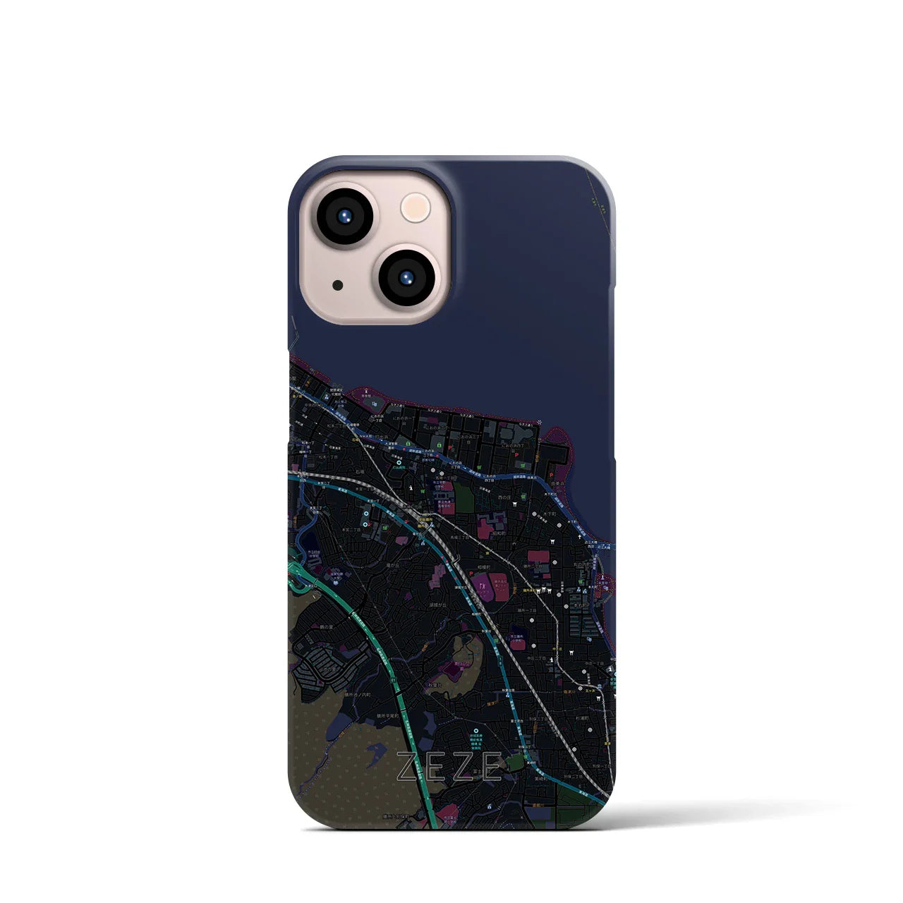【膳所(滋賀県)】地図柄iPhoneケース(バックカバータイプ)