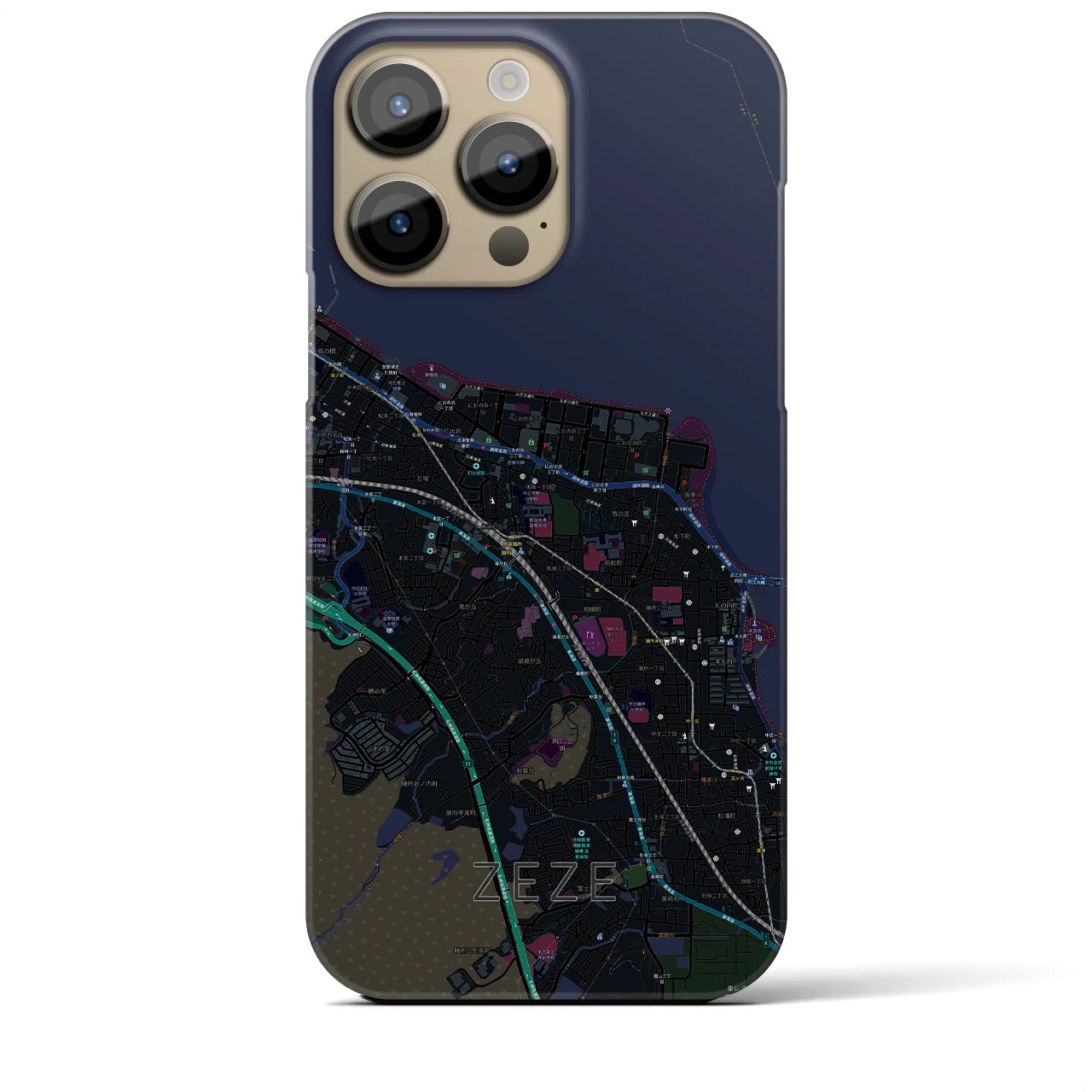 【膳所(滋賀県)】地図柄iPhoneケース(バックカバータイプ)