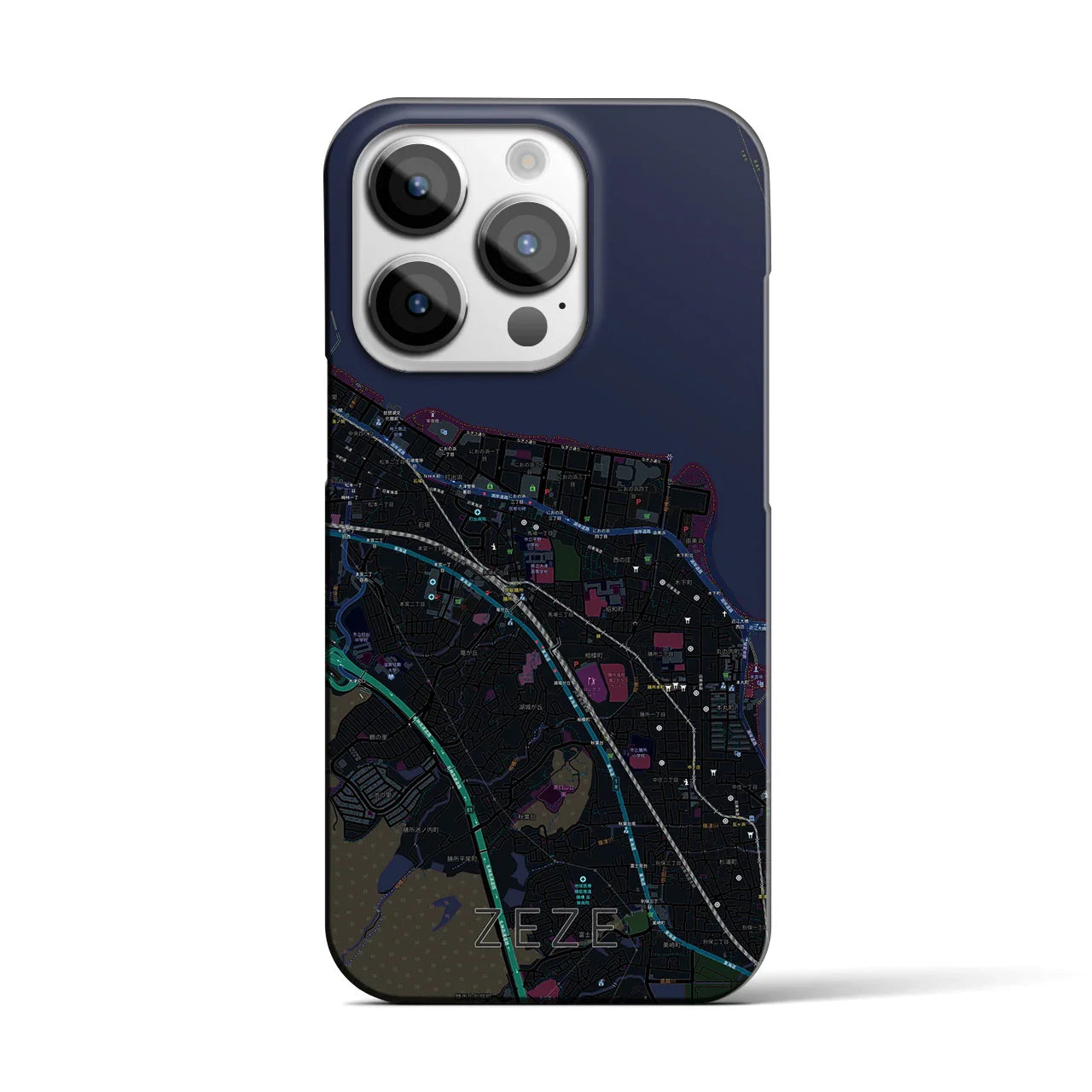 【膳所(滋賀県)】地図柄iPhoneケース(バックカバータイプ)