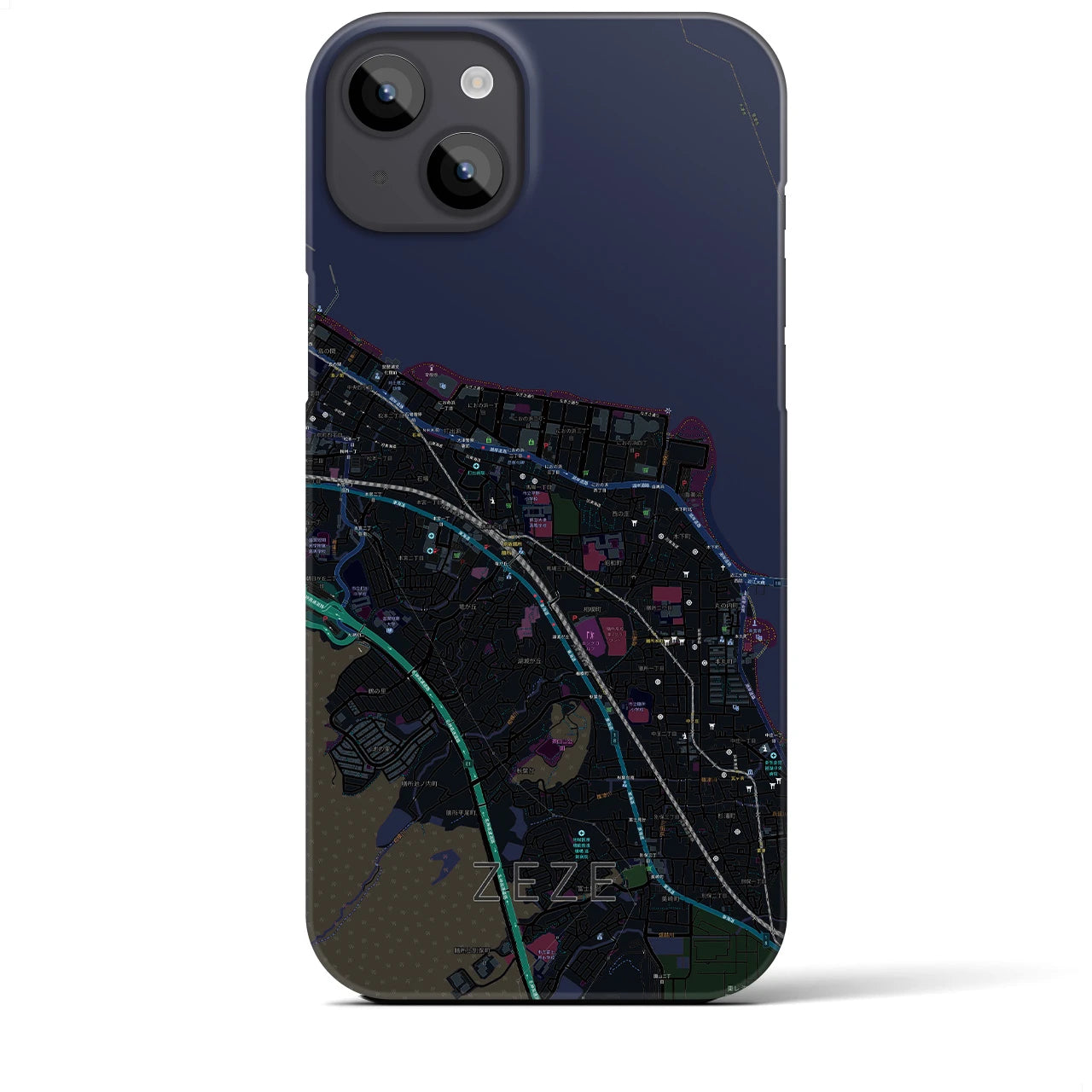 【膳所(滋賀県)】地図柄iPhoneケース(バックカバータイプ)