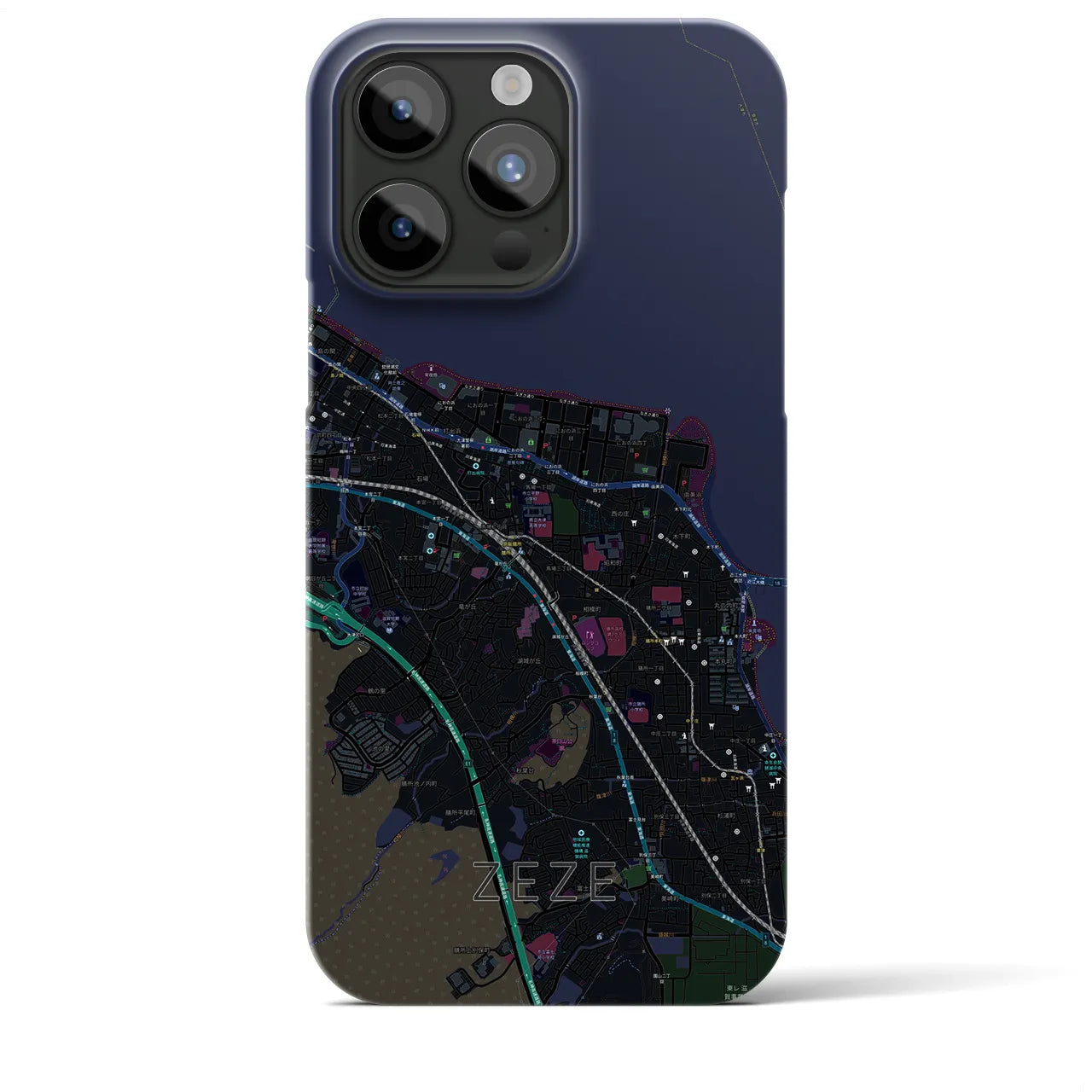 【膳所(滋賀県)】地図柄iPhoneケース(バックカバータイプ)