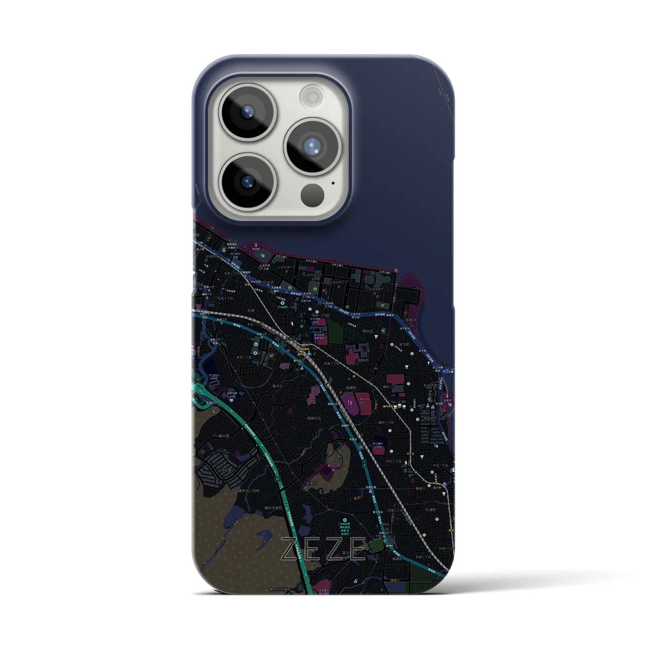 【膳所(滋賀県)】地図柄iPhoneケース(バックカバータイプ)