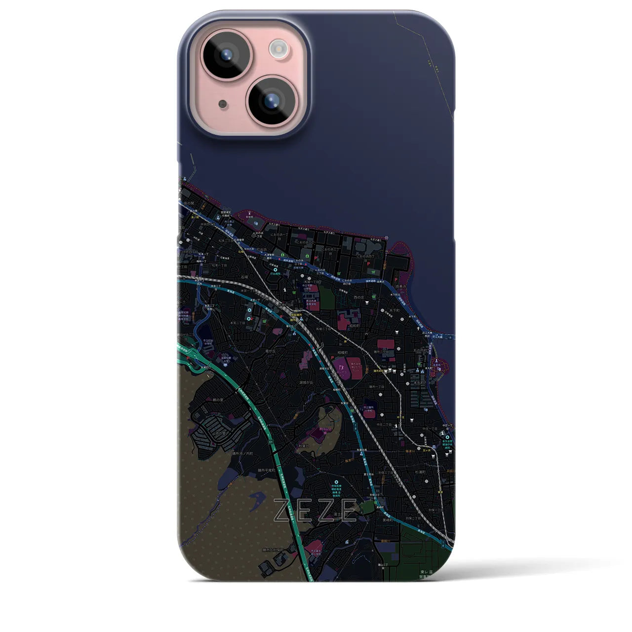 【膳所(滋賀県)】地図柄iPhoneケース(バックカバータイプ)