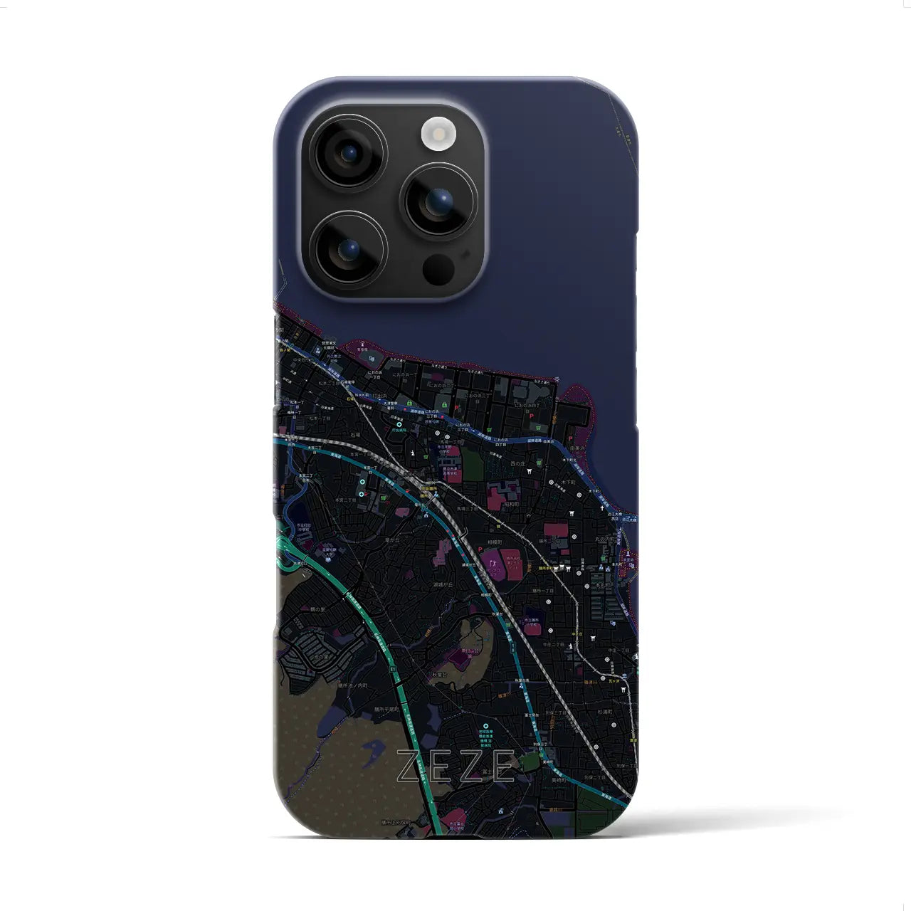 【膳所(滋賀県)】地図柄iPhoneケース(バックカバータイプ)