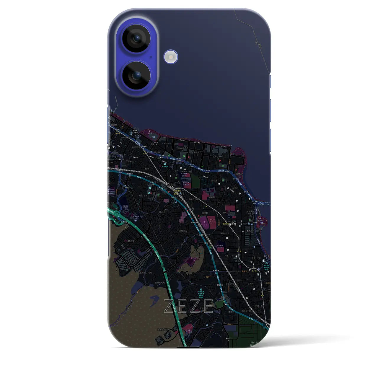 【膳所(滋賀県)】地図柄iPhoneケース(バックカバータイプ)