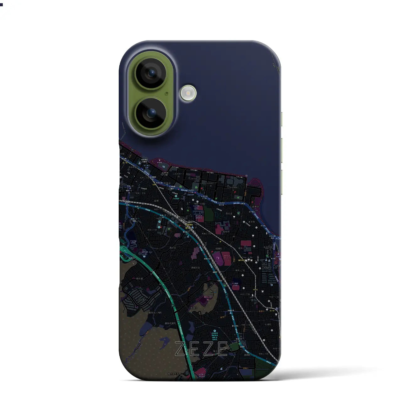 【膳所(滋賀県)】地図柄iPhoneケース(バックカバータイプ)