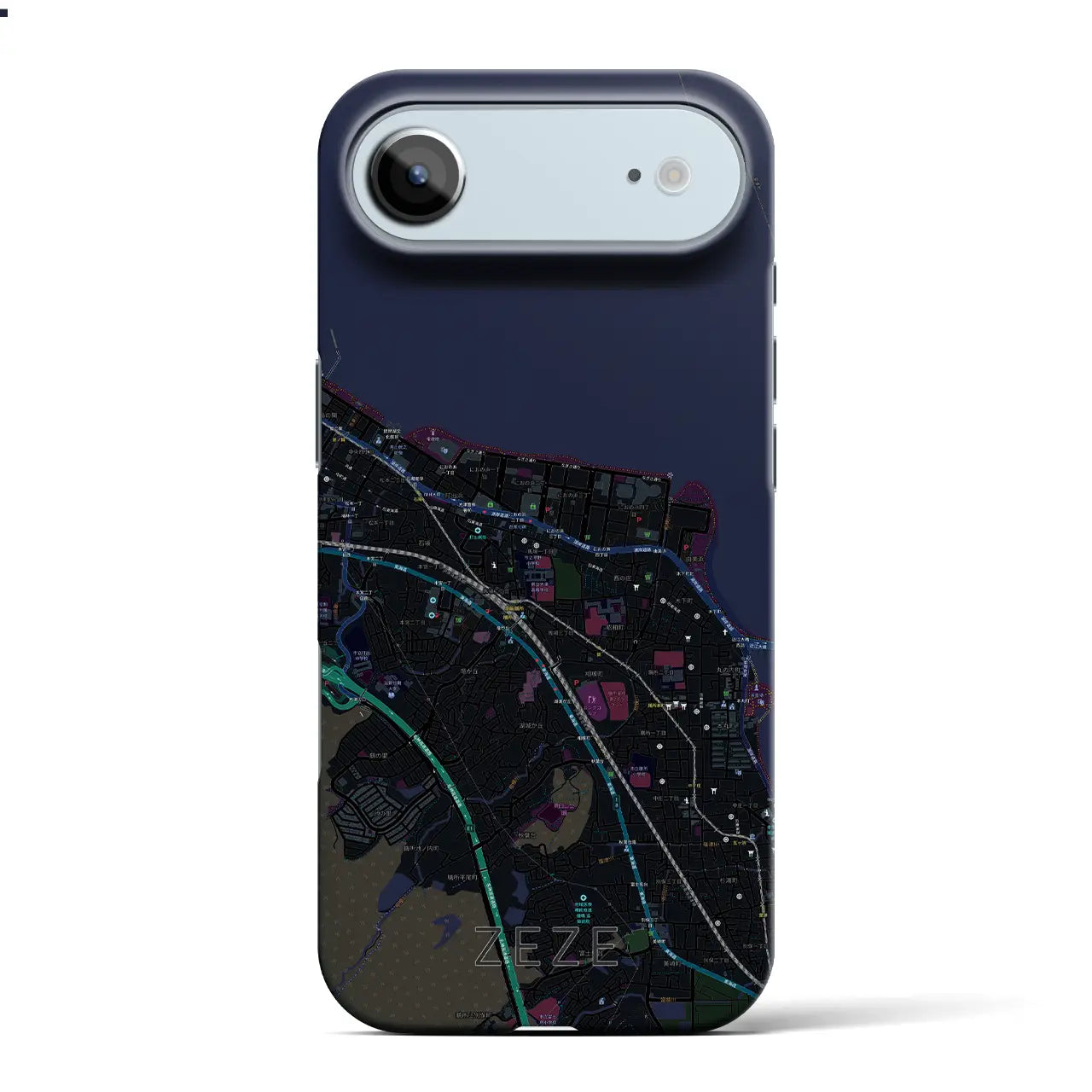 【膳所(滋賀県)】地図柄iPhoneケース(バックカバータイプ)