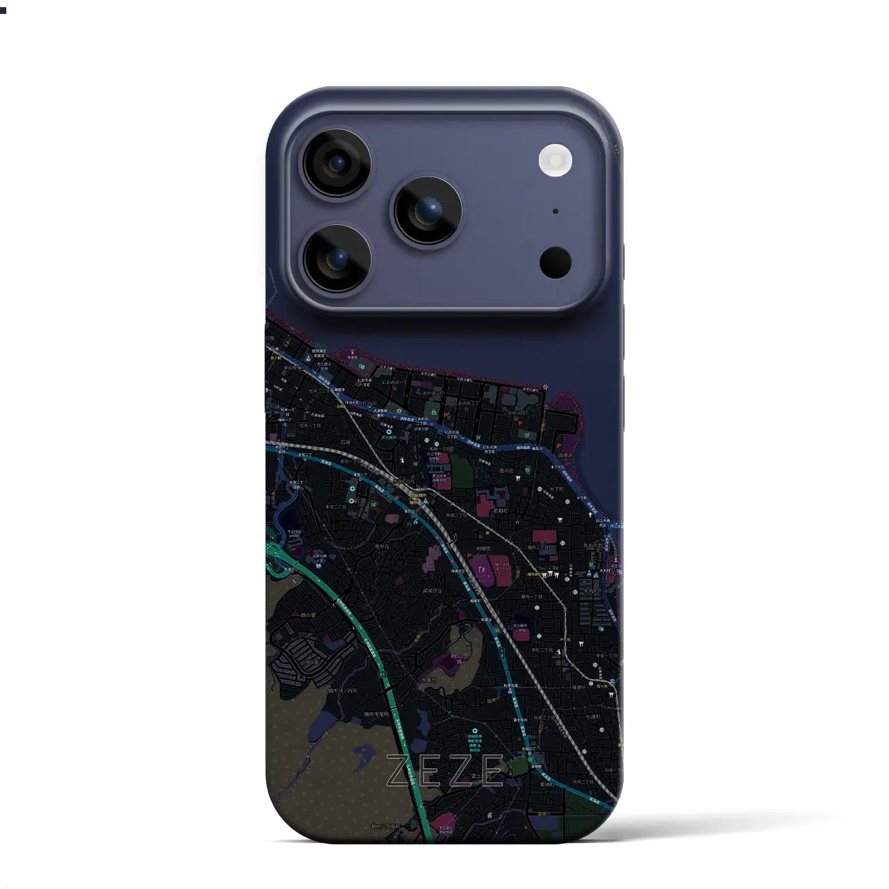 【膳所(滋賀県)】地図柄iPhoneケース(バックカバータイプ)