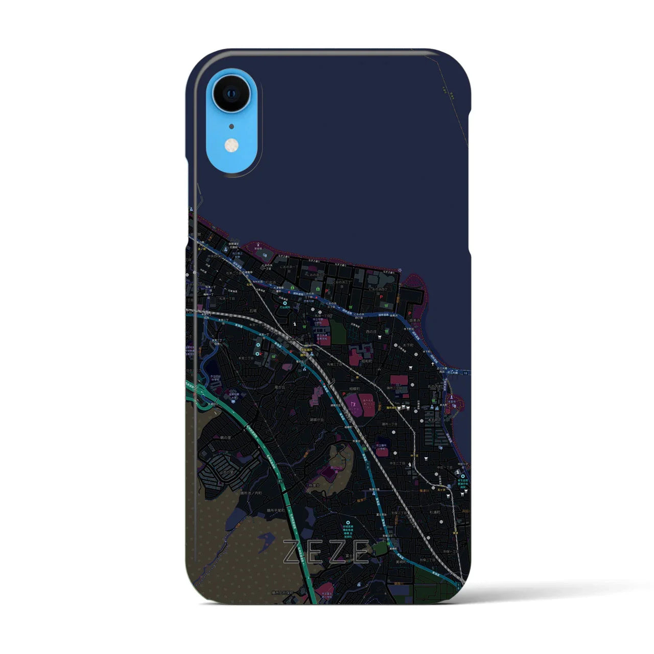 【膳所(滋賀県)】地図柄iPhoneケース(バックカバータイプ)