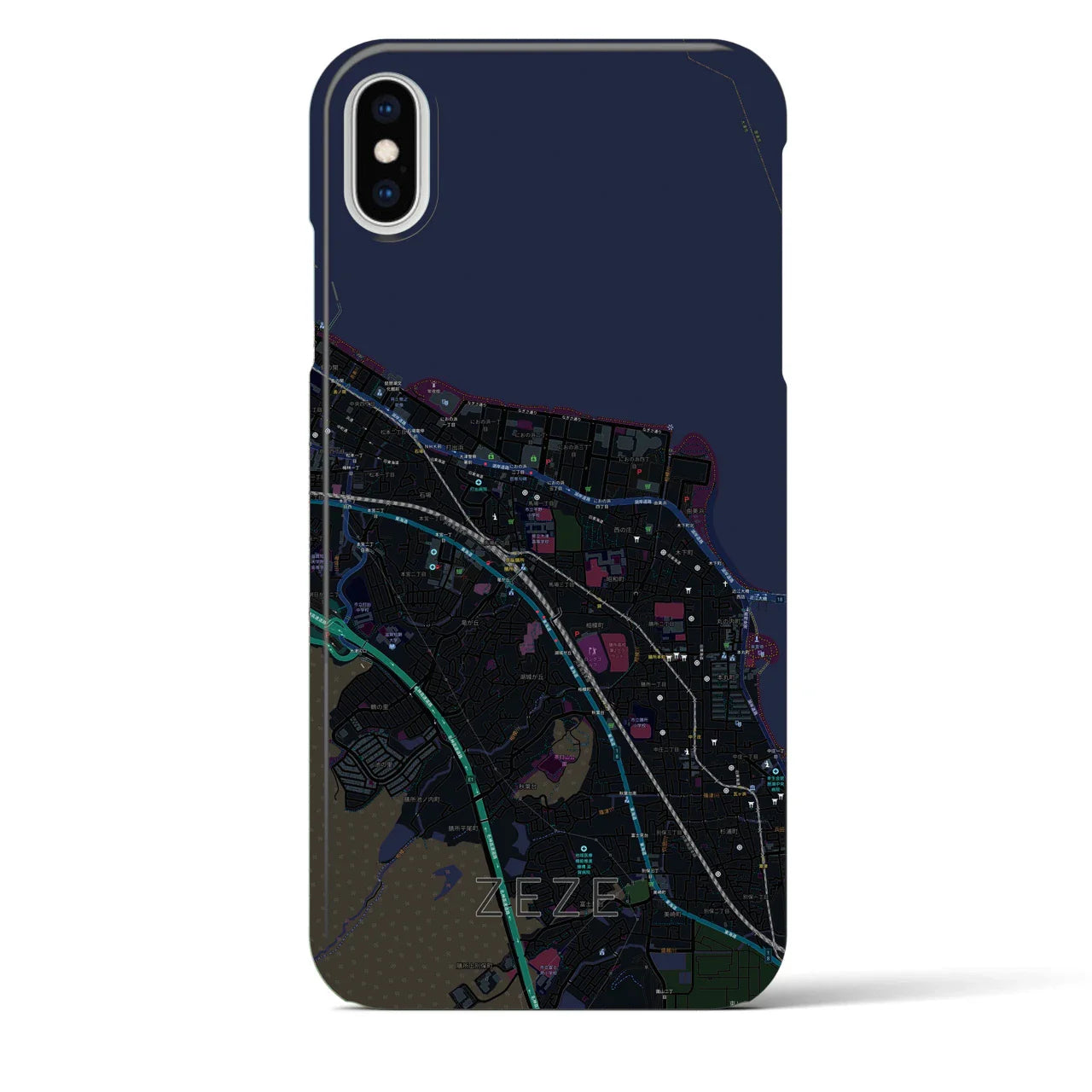【膳所(滋賀県)】地図柄iPhoneケース(バックカバータイプ)