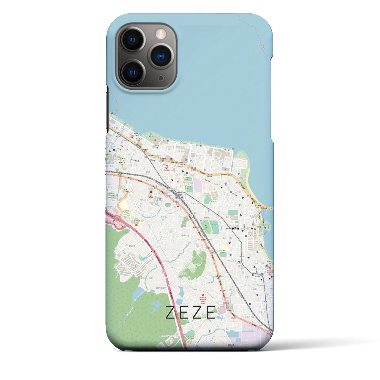 【膳所(滋賀県)】地図柄iPhoneケース(バックカバータイプ)
