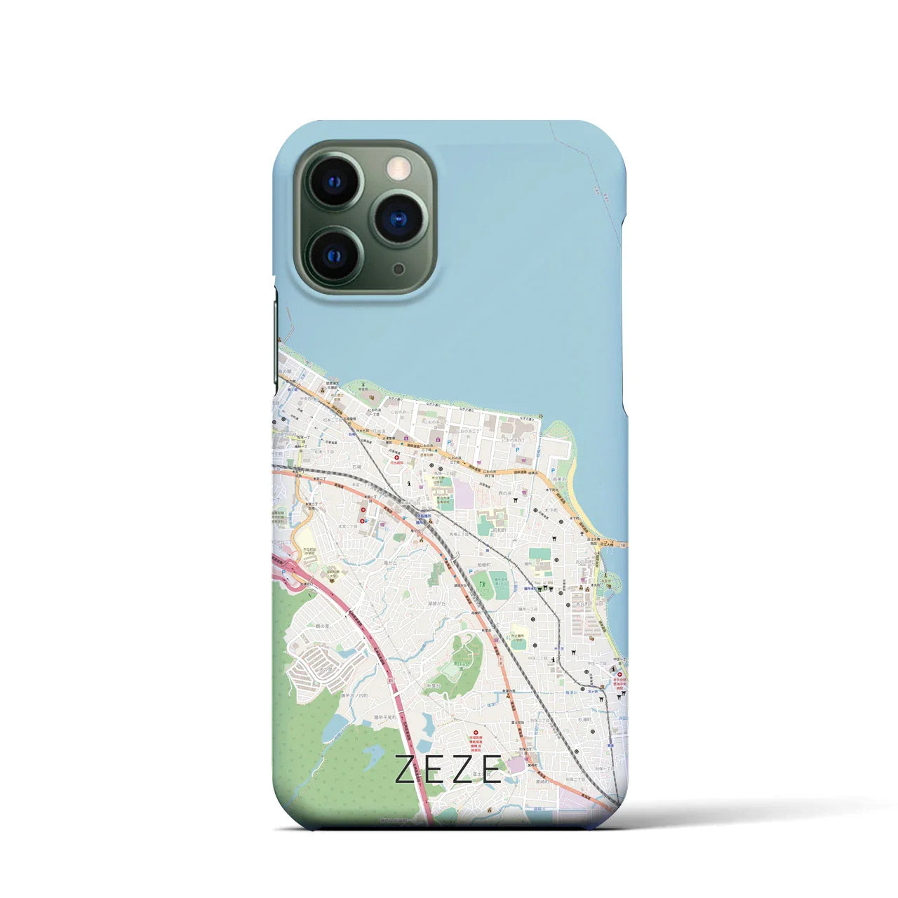 【膳所(滋賀県)】地図柄iPhoneケース(バックカバータイプ)