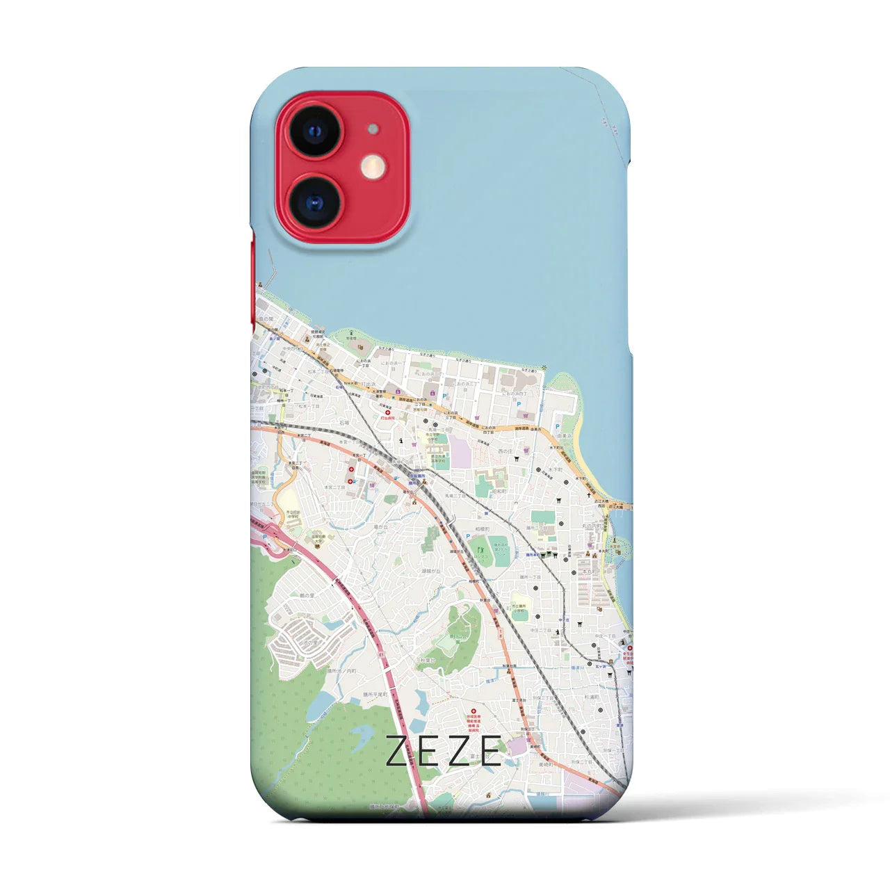 【膳所(滋賀県)】地図柄iPhoneケース(バックカバータイプ)