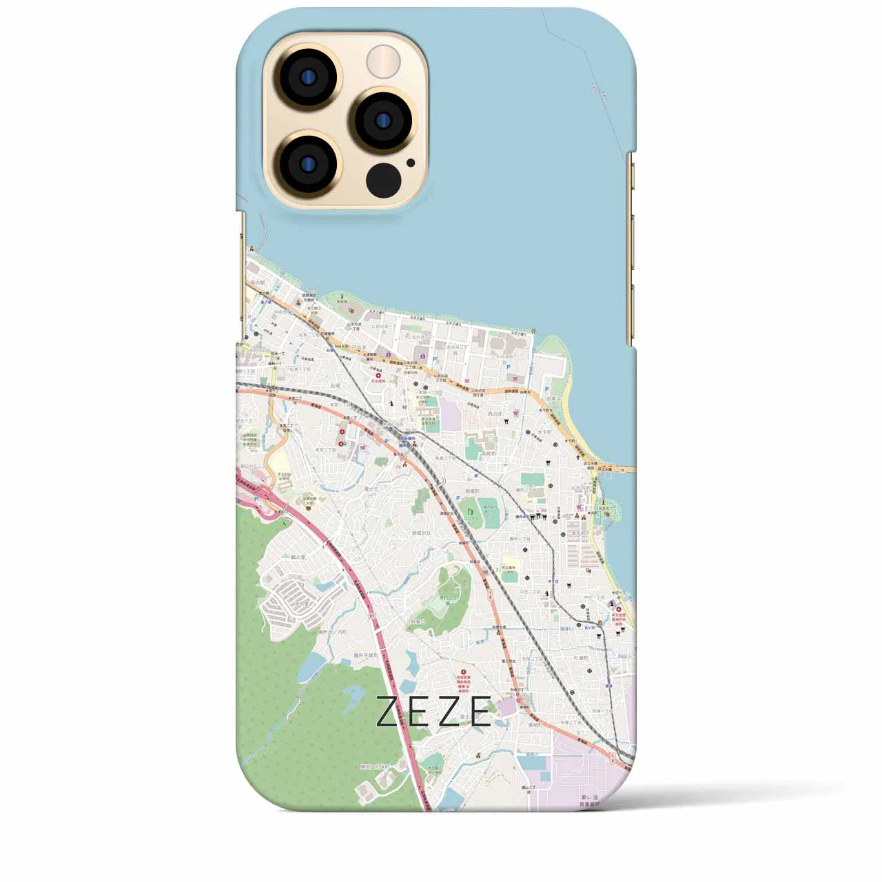 【膳所(滋賀県)】地図柄iPhoneケース(バックカバータイプ)
