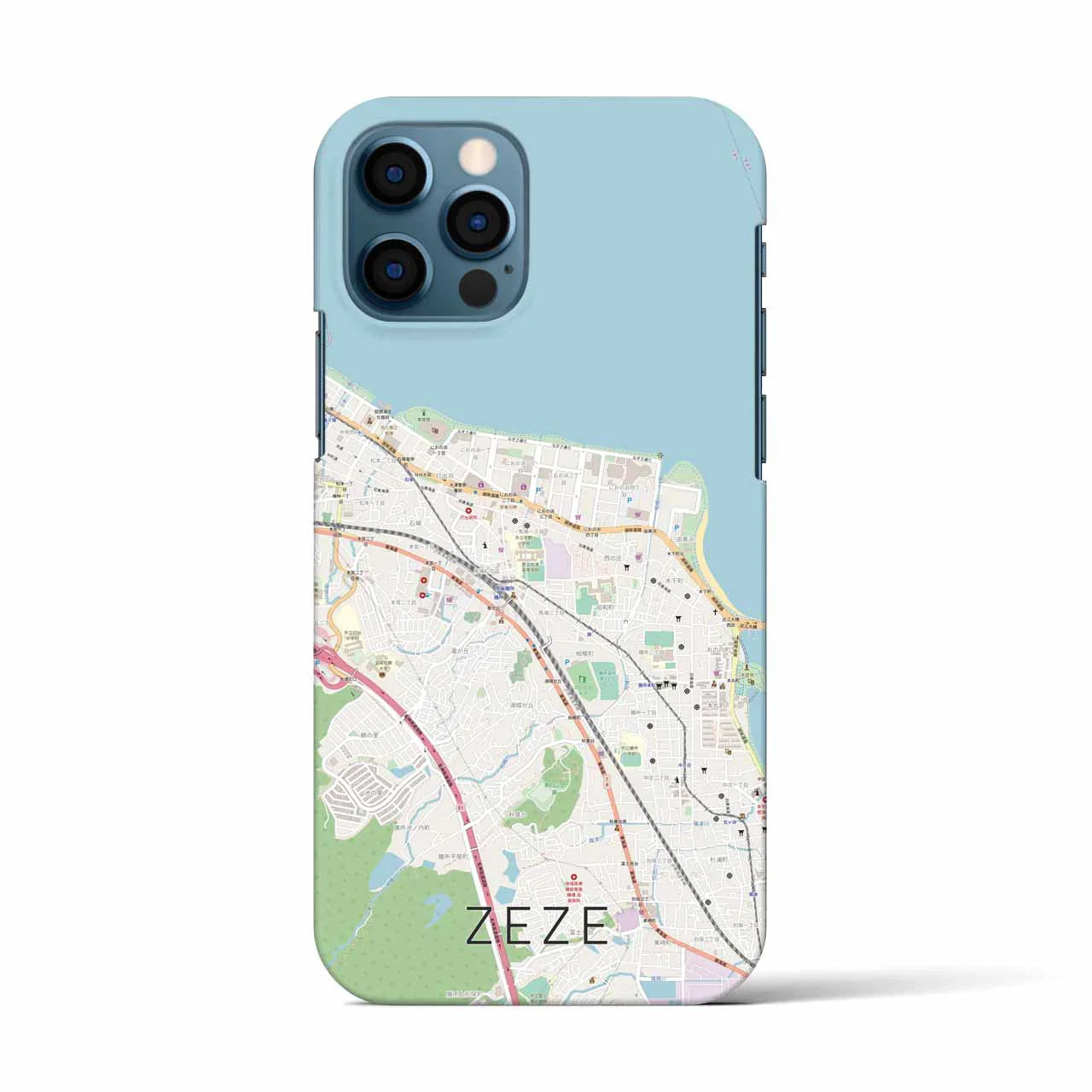 【膳所(滋賀県)】地図柄iPhoneケース(バックカバータイプ)