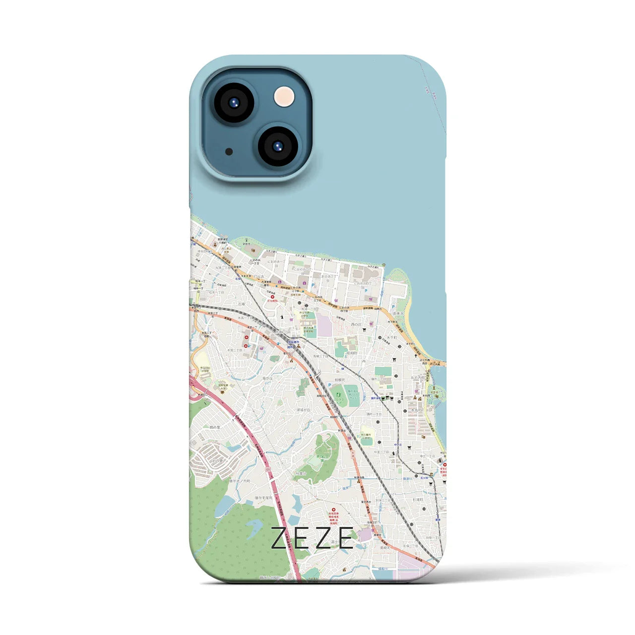 【膳所(滋賀県)】地図柄iPhoneケース(バックカバータイプ)