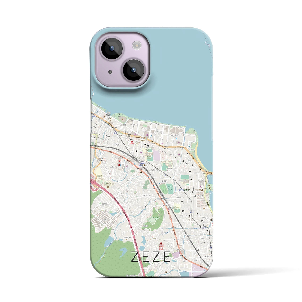 【膳所(滋賀県)】地図柄iPhoneケース(バックカバータイプ)