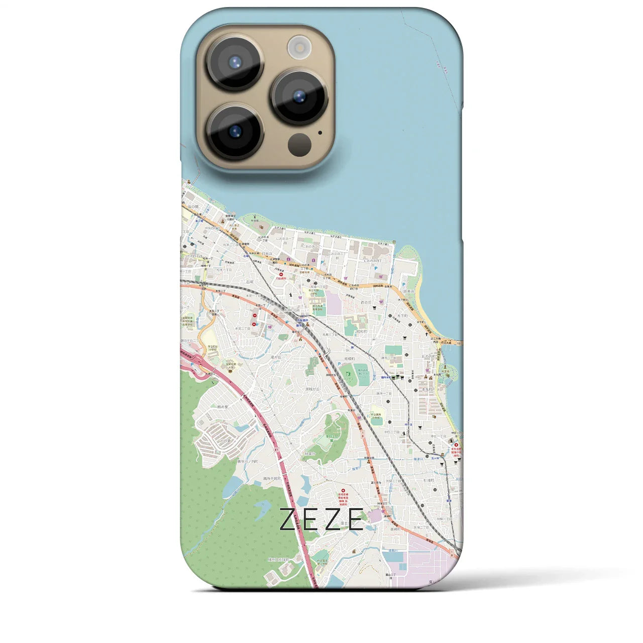 【膳所(滋賀県)】地図柄iPhoneケース(バックカバータイプ)