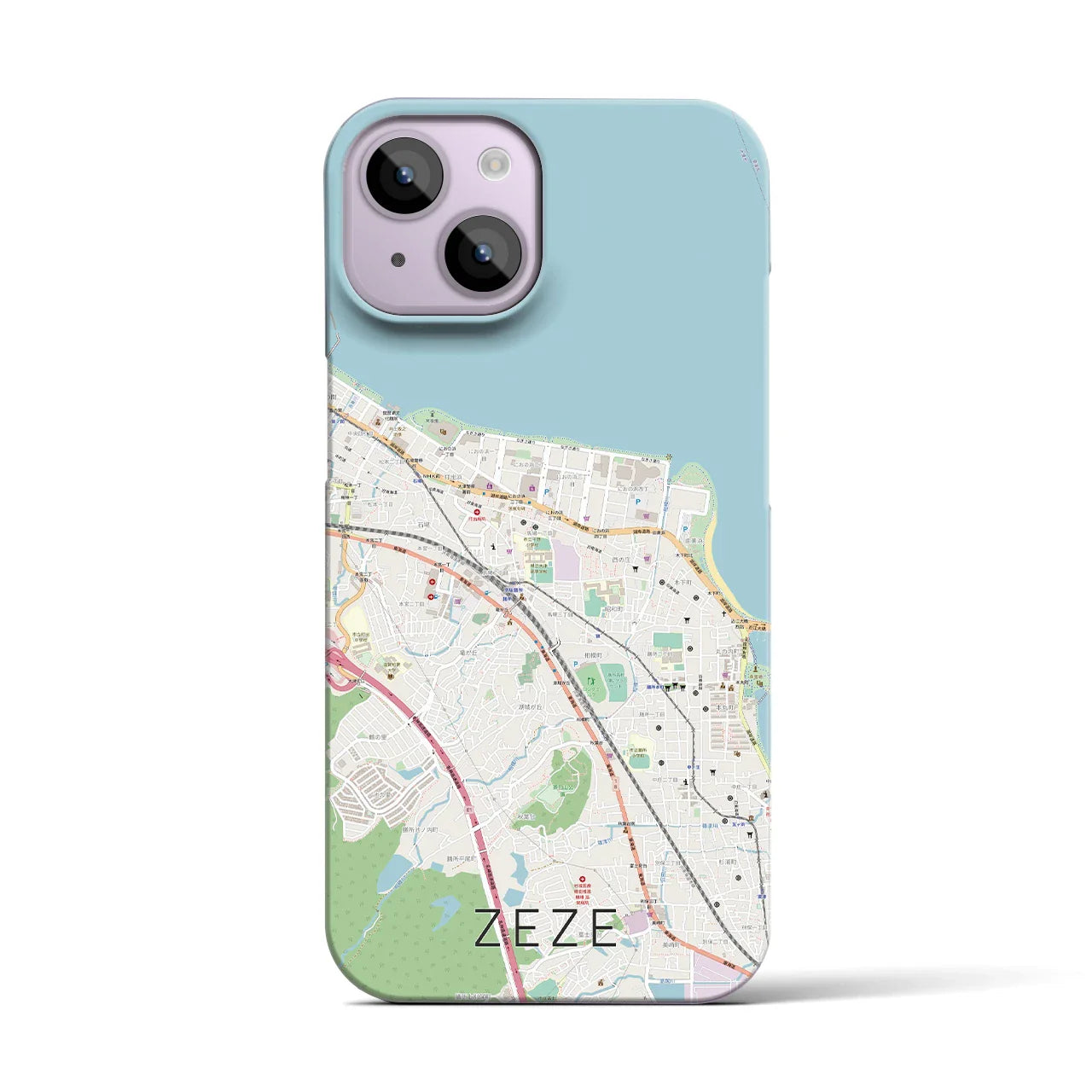 【膳所(滋賀県)】地図柄iPhoneケース(バックカバータイプ)
