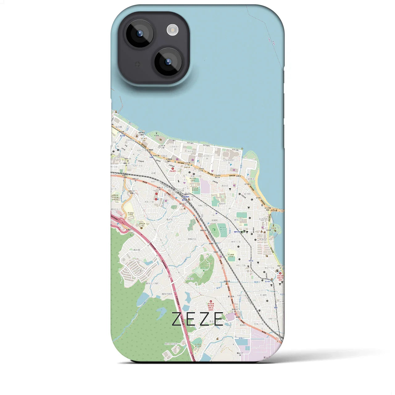 【膳所(滋賀県)】地図柄iPhoneケース(バックカバータイプ)