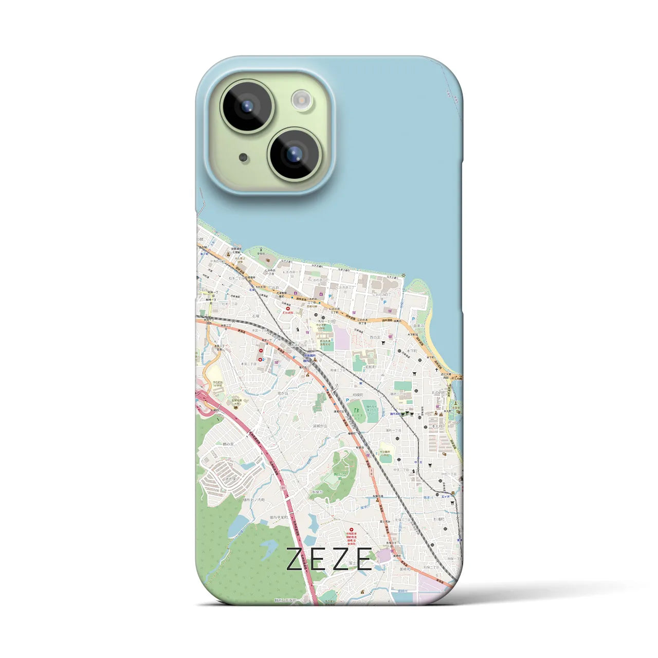 【膳所(滋賀県)】地図柄iPhoneケース(バックカバータイプ)