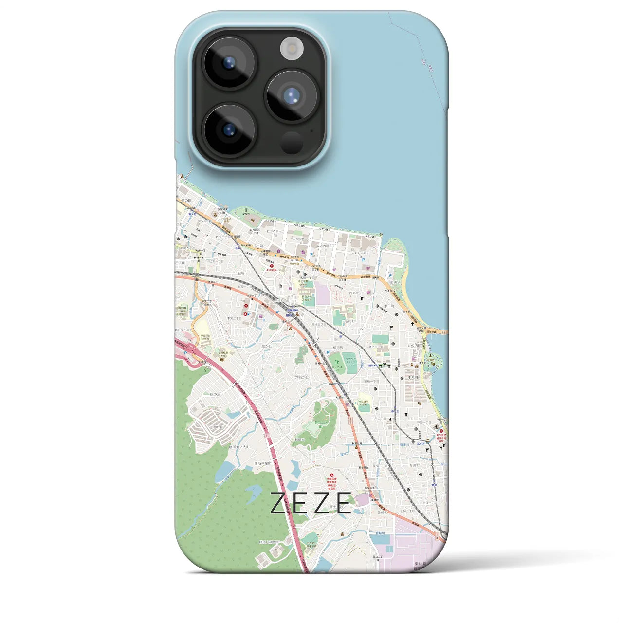 【膳所(滋賀県)】地図柄iPhoneケース(バックカバータイプ)