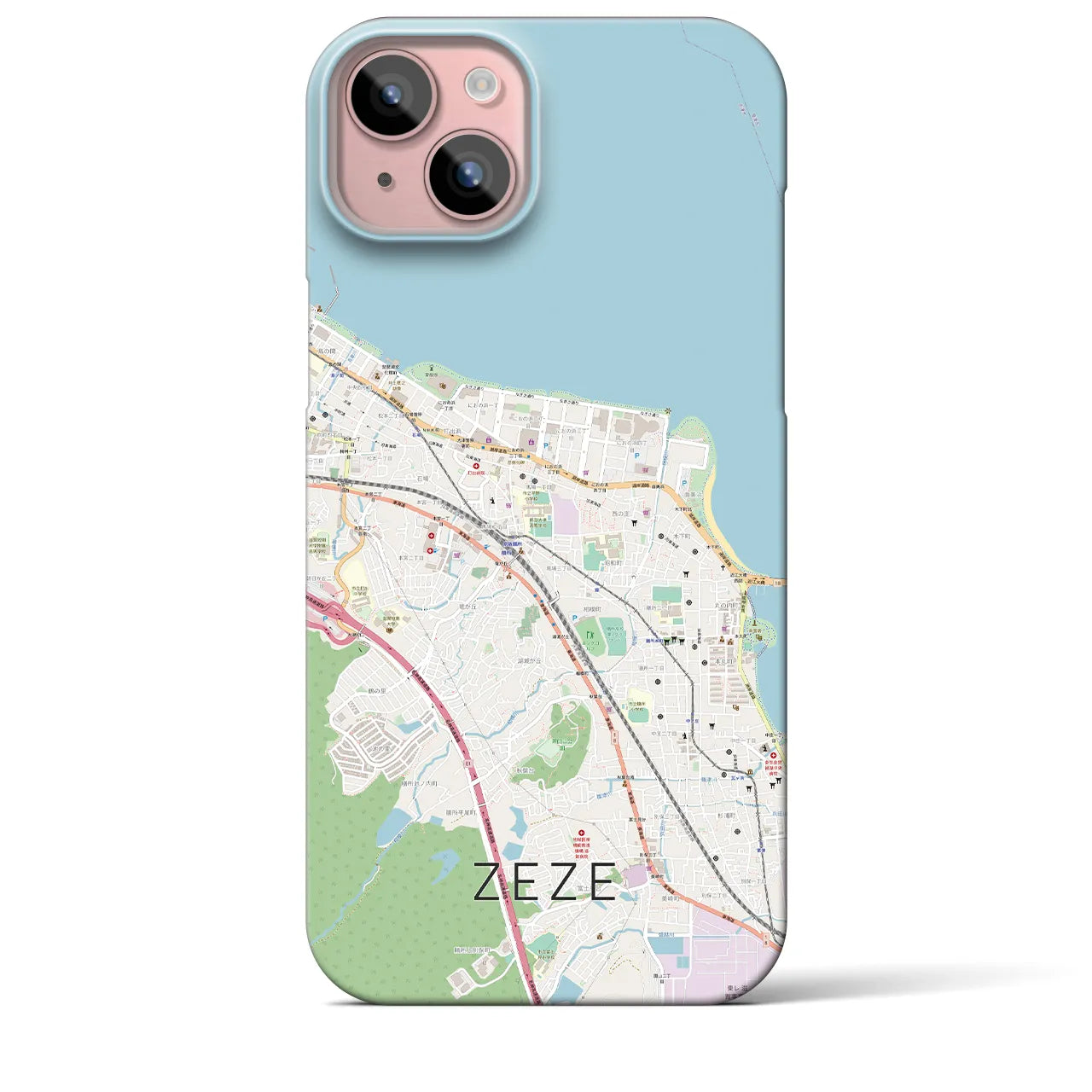 【膳所(滋賀県)】地図柄iPhoneケース(バックカバータイプ)