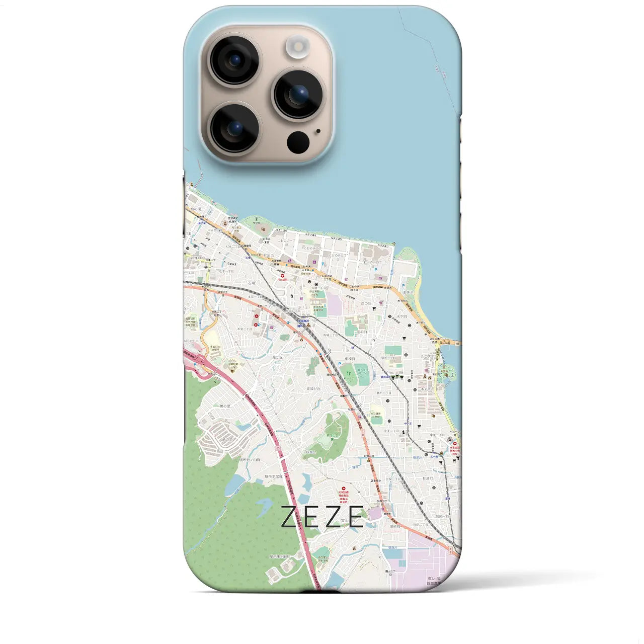【膳所(滋賀県)】地図柄iPhoneケース(バックカバータイプ)