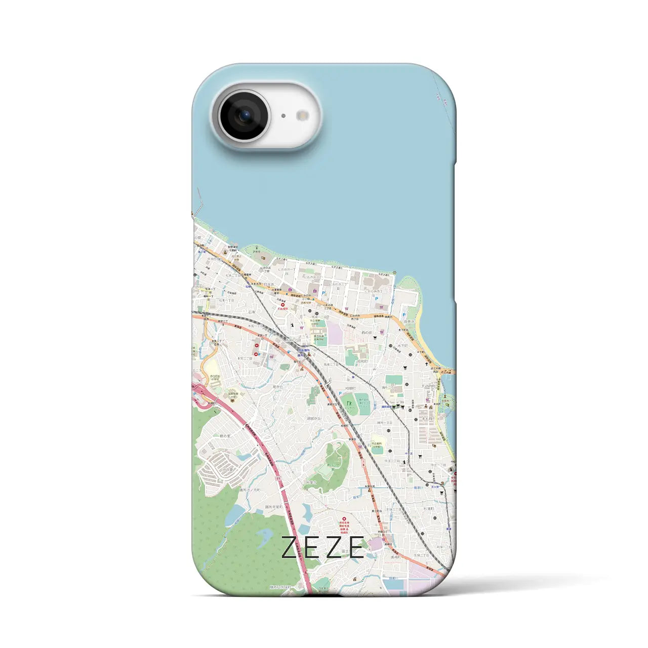 【膳所(滋賀県)】地図柄iPhoneケース(バックカバータイプ)