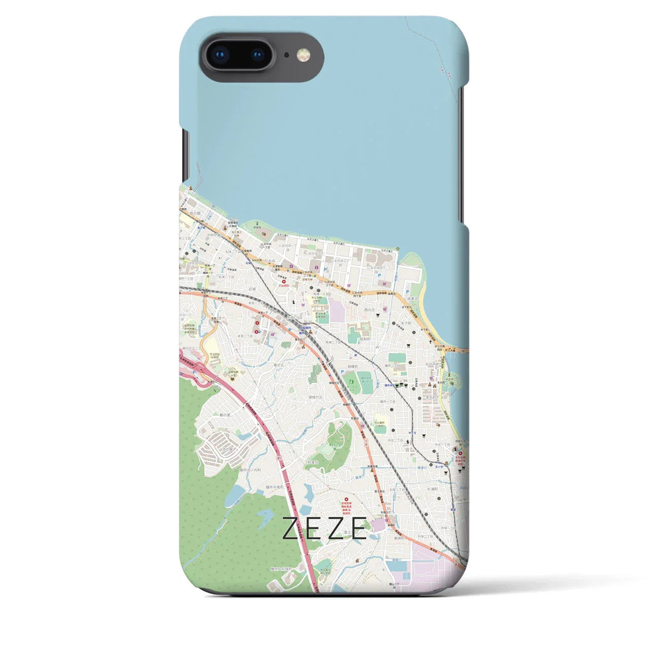 【膳所(滋賀県)】地図柄iPhoneケース(バックカバータイプ)