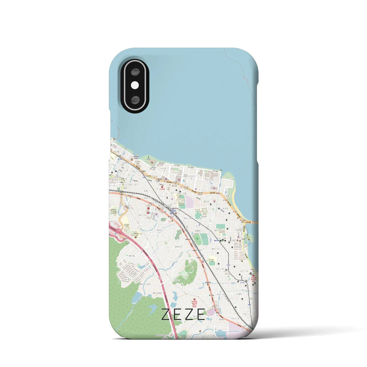 【膳所(滋賀県)】地図柄iPhoneケース(バックカバータイプ)