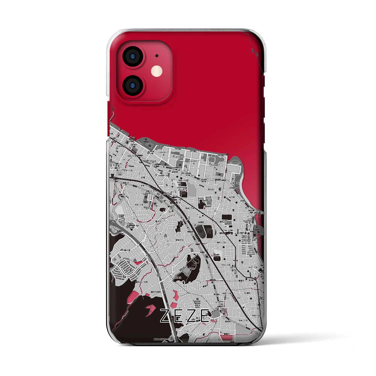 【膳所(滋賀県)】地図柄iPhoneケース(クリアタイプ)