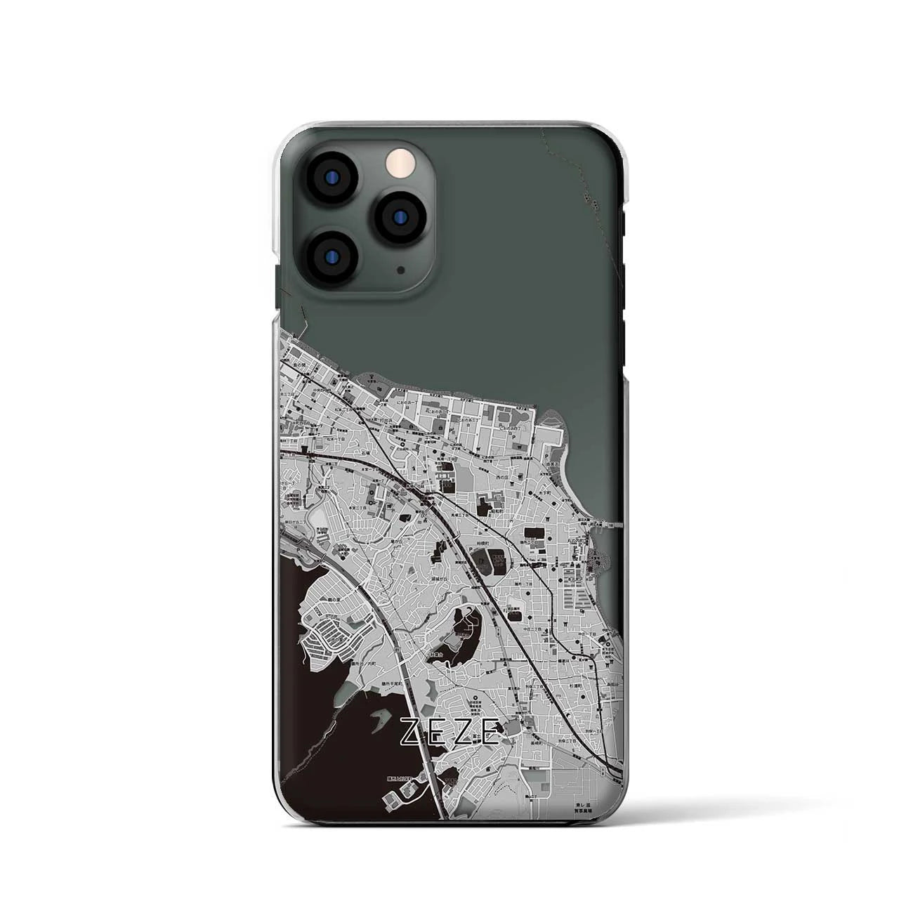 【膳所(滋賀県)】地図柄iPhoneケース(クリアタイプ)