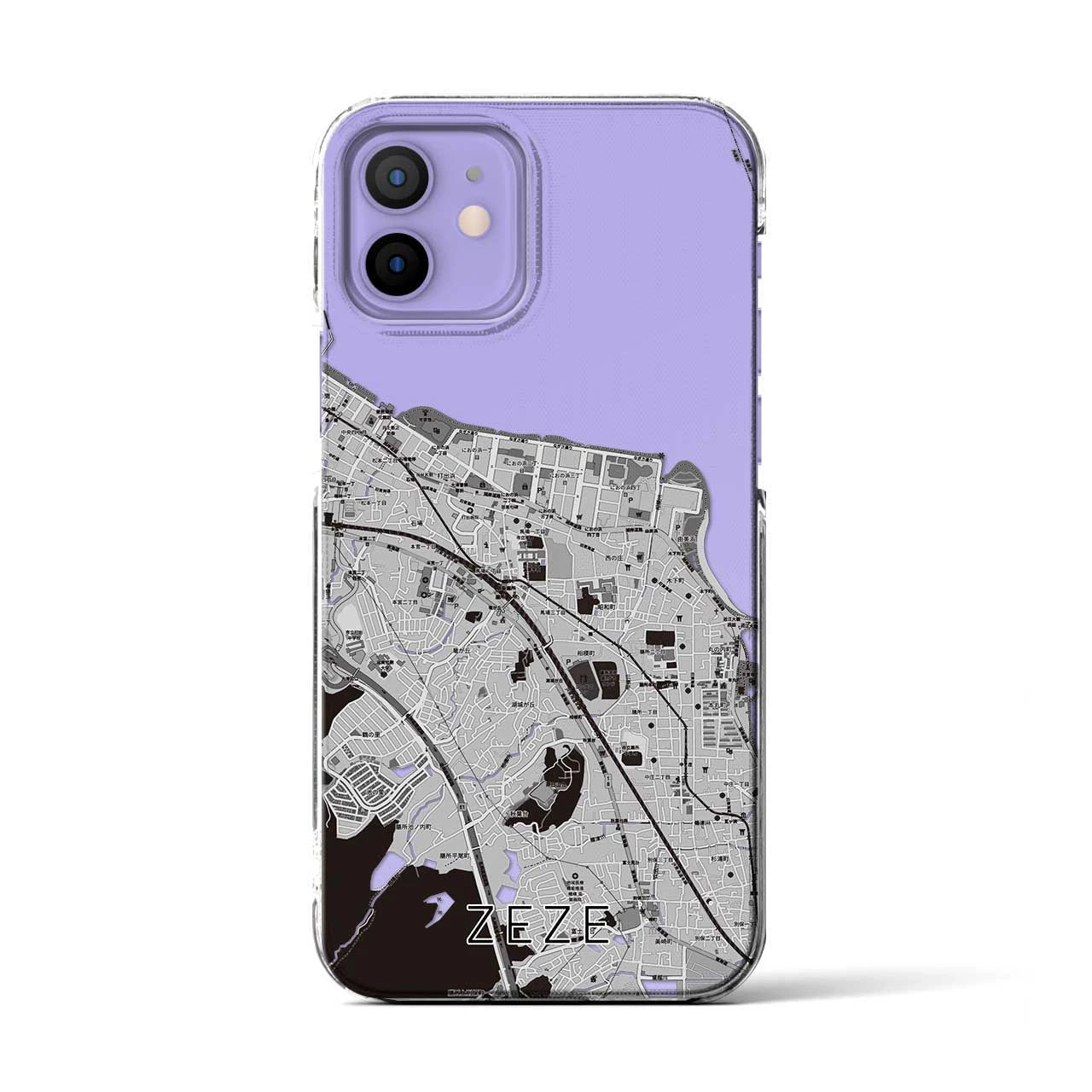 【膳所(滋賀県)】地図柄iPhoneケース(クリアタイプ)